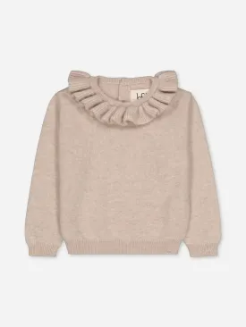 BABY RUFFLED SWEATER BEIGE <br> - TO PERSONALIZE -