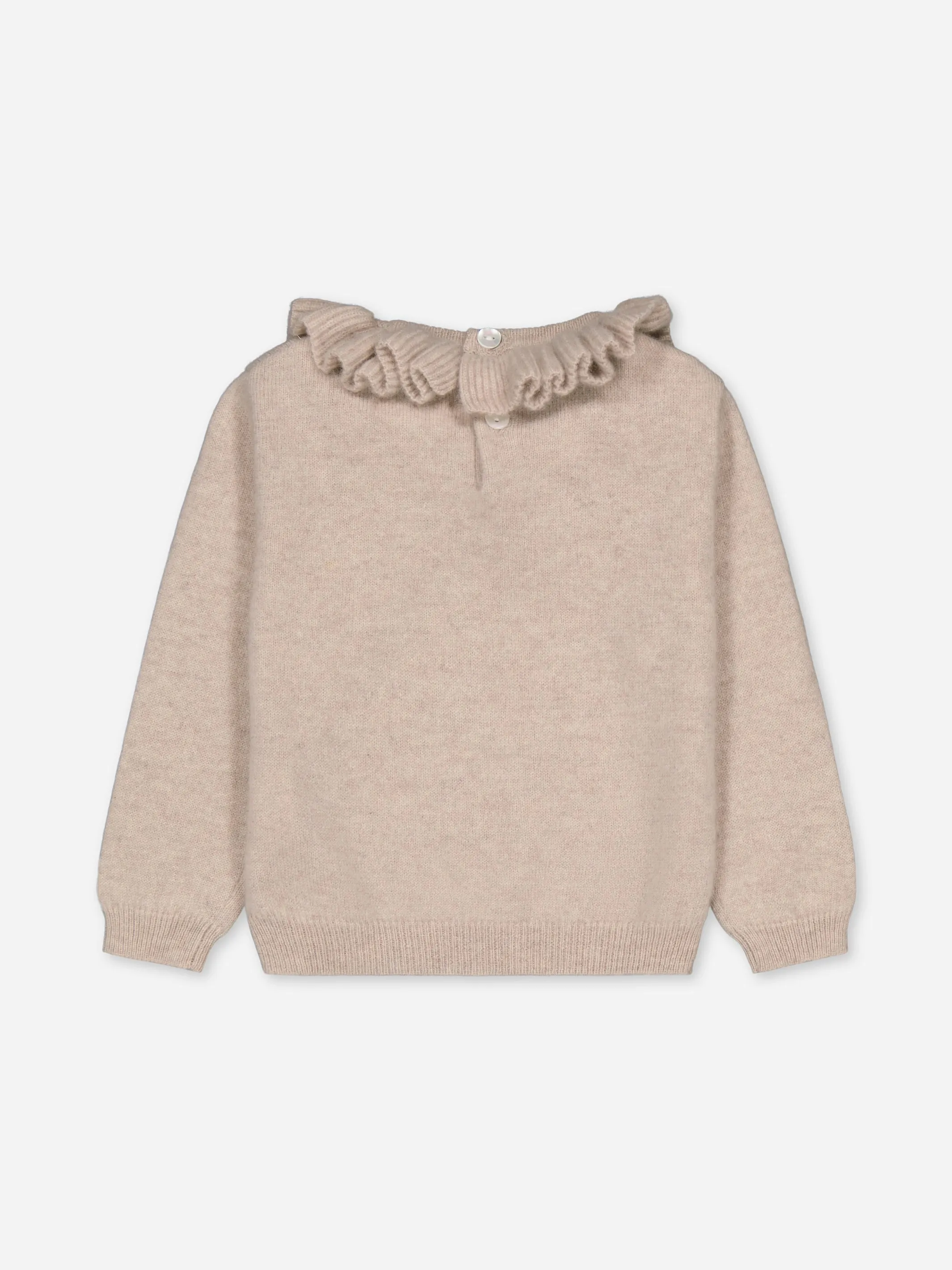 BABY RUFFLED SWEATER BEIGE <br> - TO PERSONALIZE -