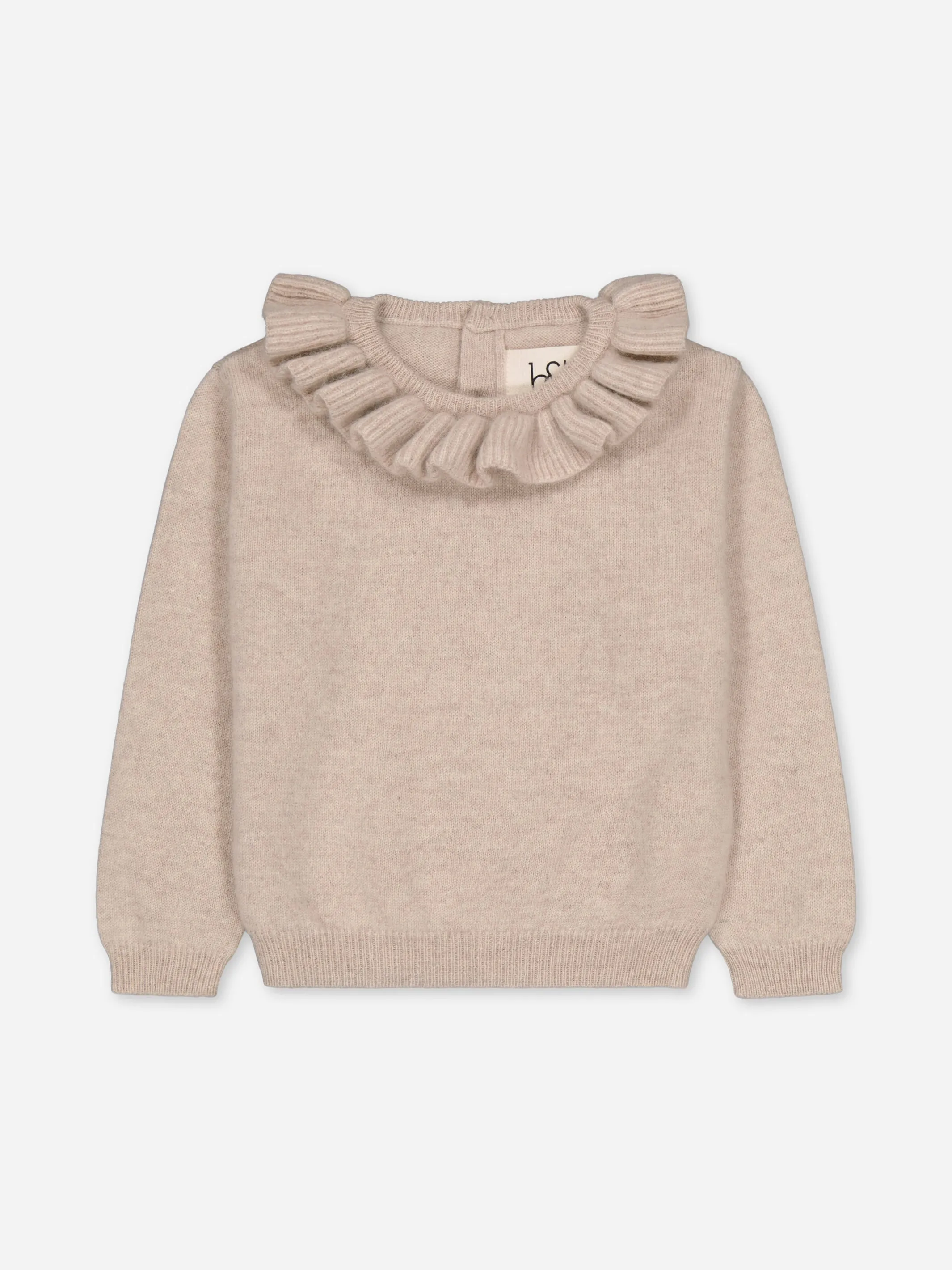 BABY RUFFLED SWEATER BEIGE <br> - TO PERSONALIZE -