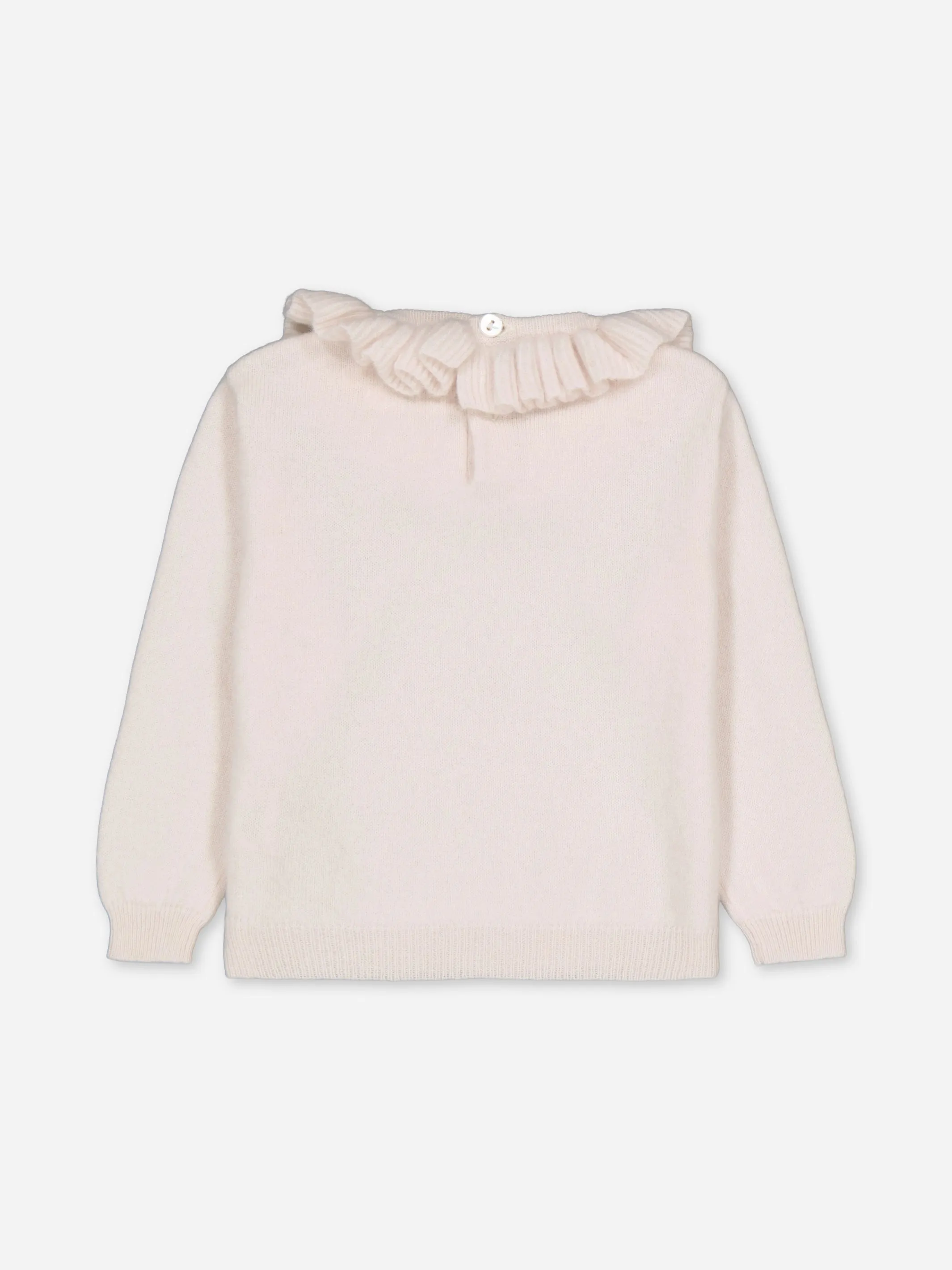 BABY RUFFLED SWEATER IVORY <br> - TO PERSONALIZE -