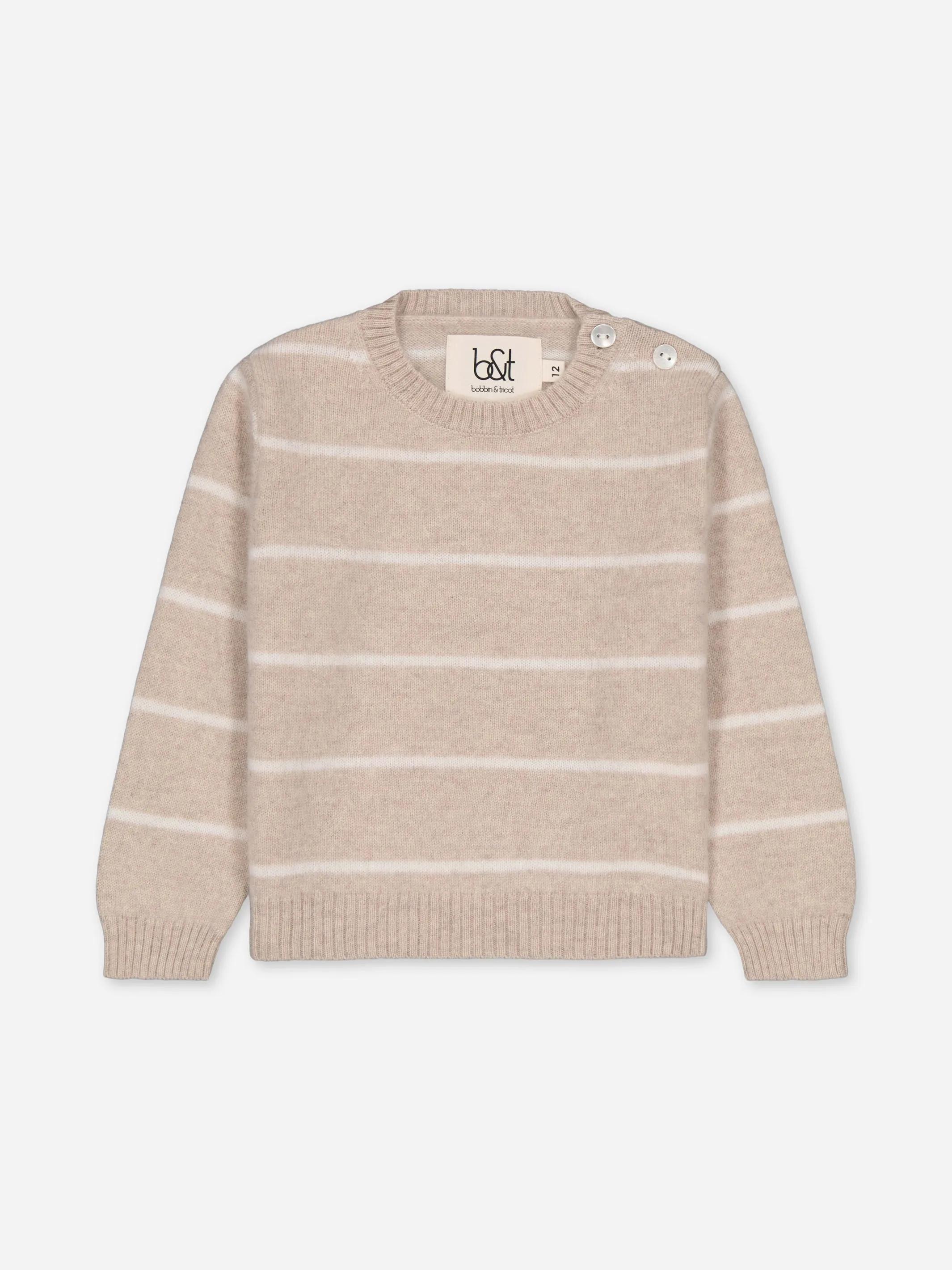 BABY SWEATER STRIPES BEIGE