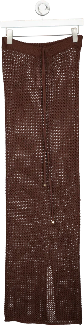 Bananhot Brown Knitted Maxi Skirt UK XS/S