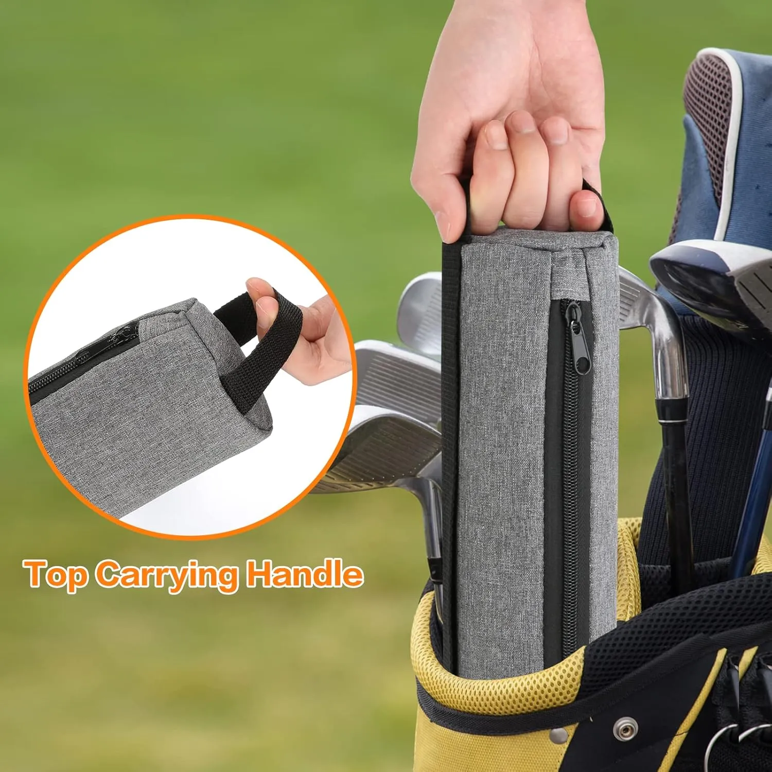 Beer Sleeve for Golf Bag,7-Can Insulated Cooler Sleeve, Beer Drink Accessories Sling Cooler Fits Most Golf Bags Styles and Types
