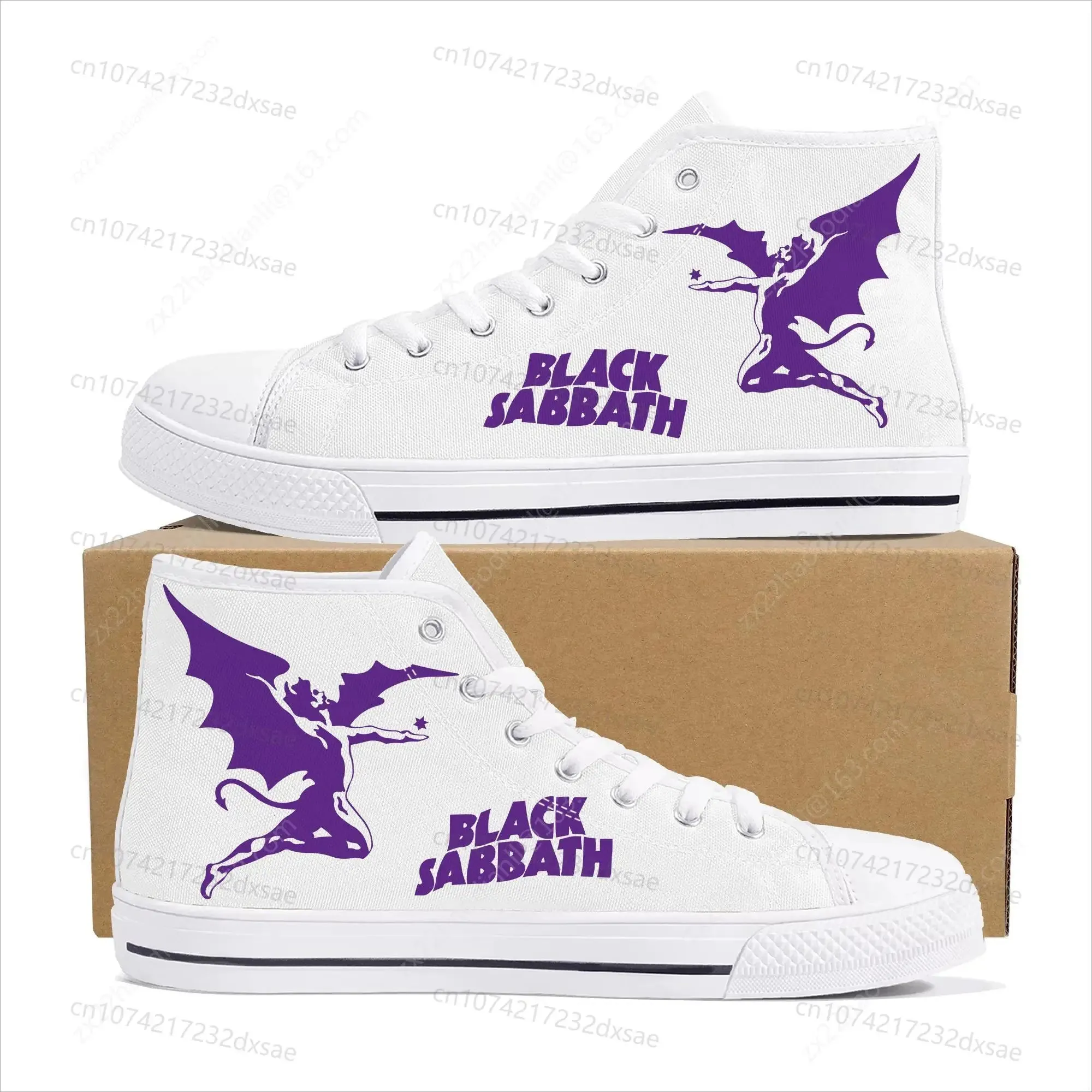 Black Sabbath High-Top Sneakers – Heavy Metal Canvas Shoes for Men, Women & Teens