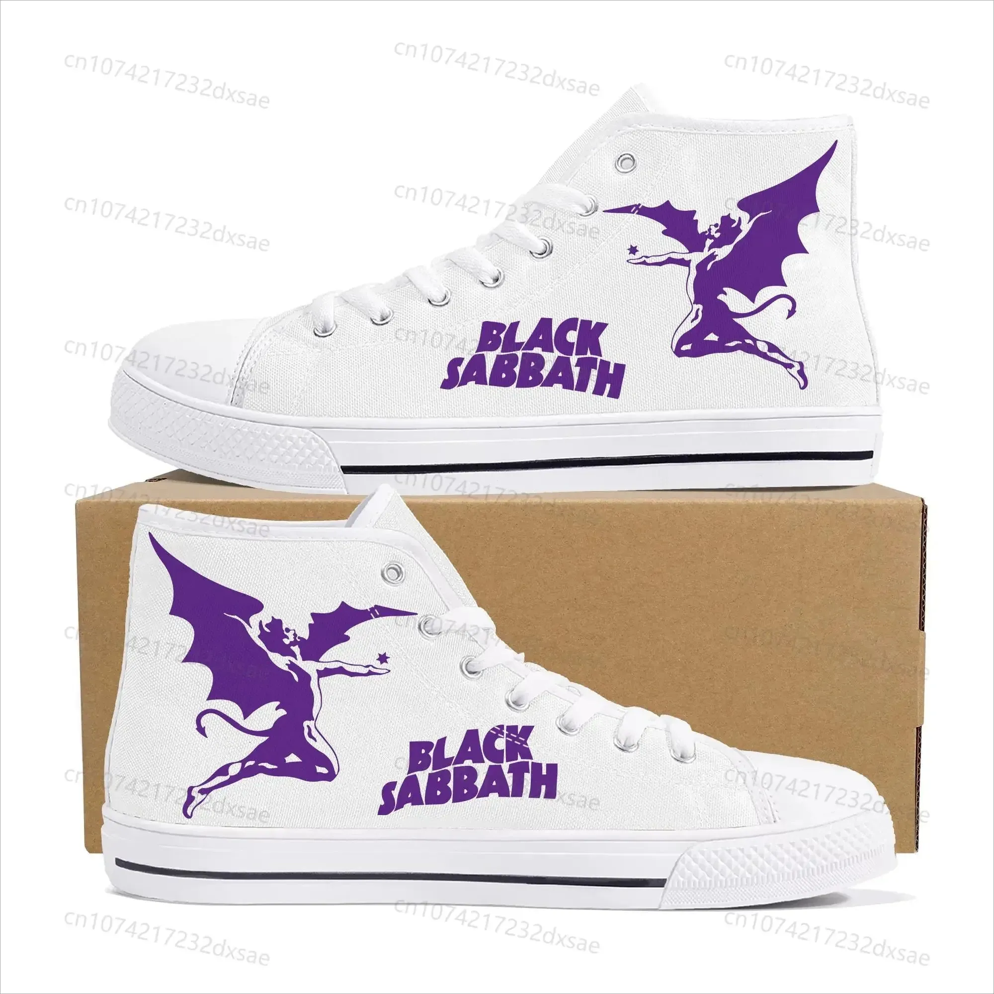 Black Sabbath High-Top Sneakers – Heavy Metal Canvas Shoes for Men, Women & Teens