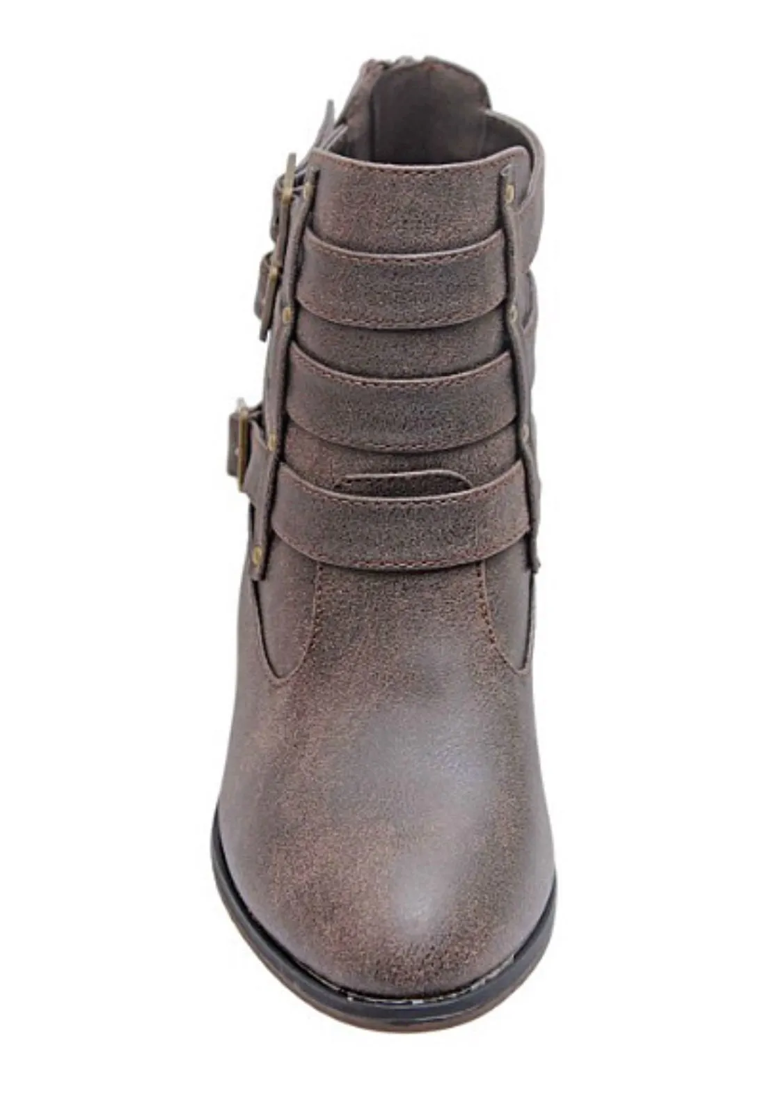 Buckle Ankle Boots - Brown