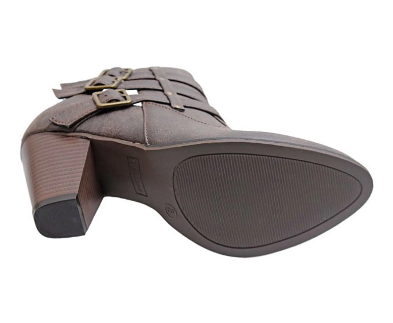 Buckle Ankle Boots - Brown