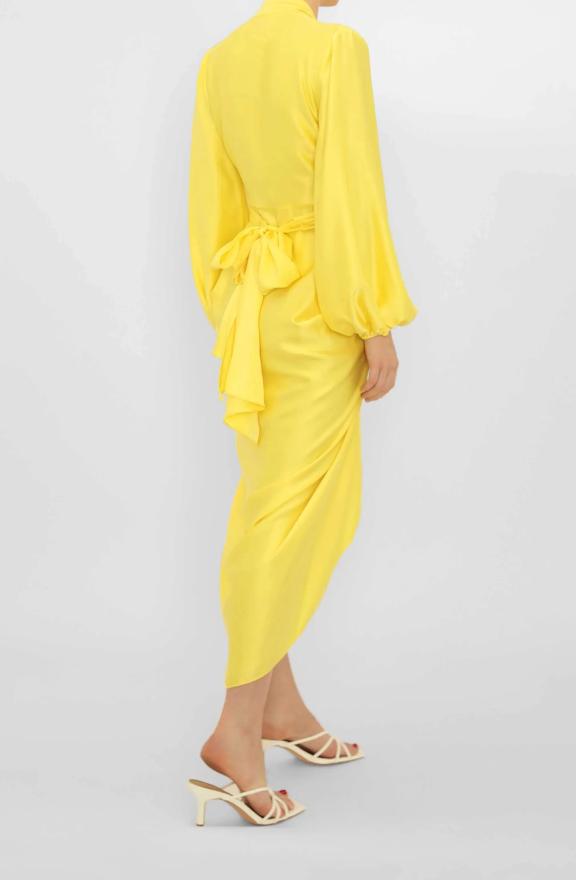 Citrus Satin Waterfall Dress by Carla Zampatti