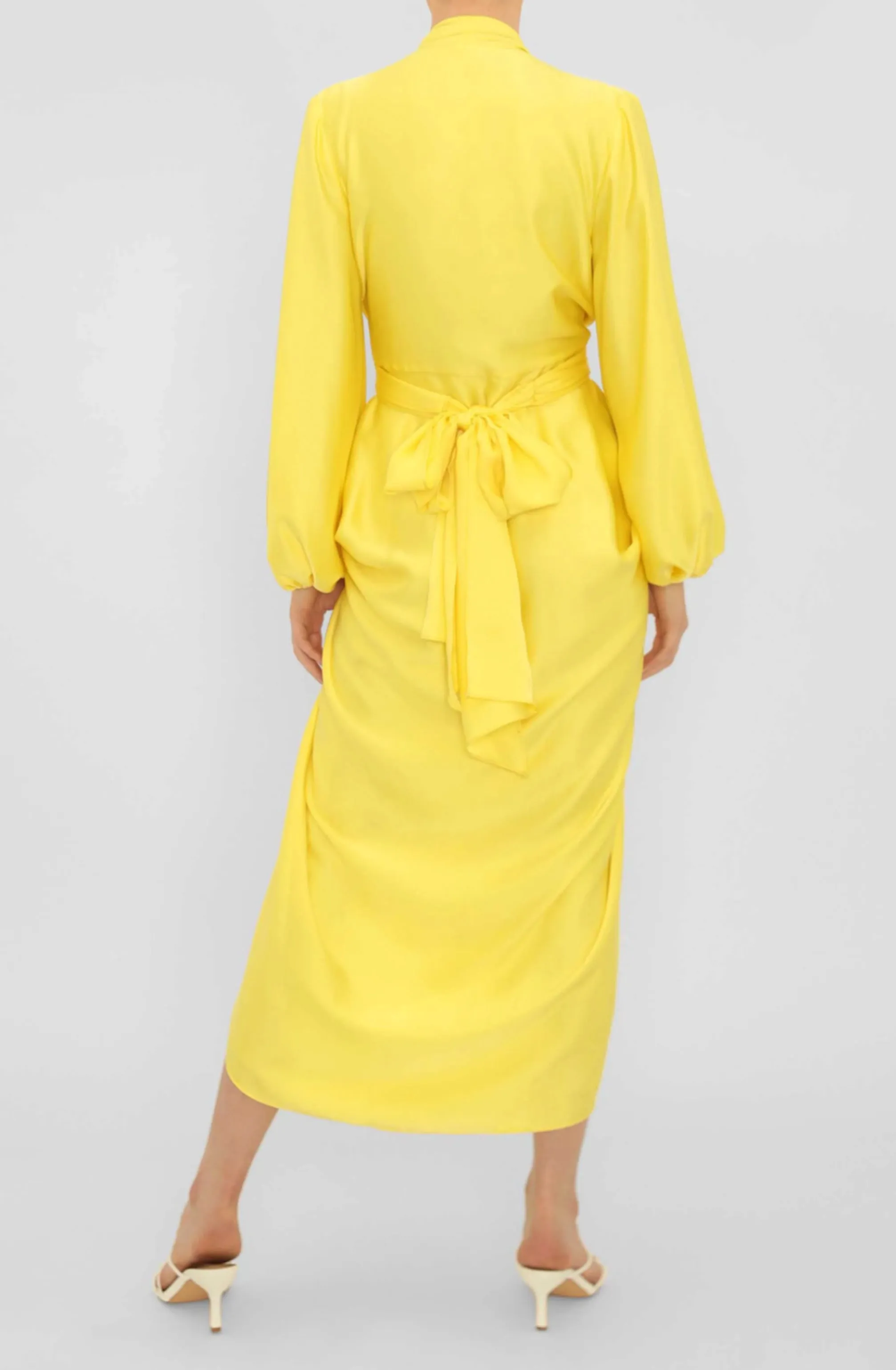 Citrus Satin Waterfall Dress by Carla Zampatti