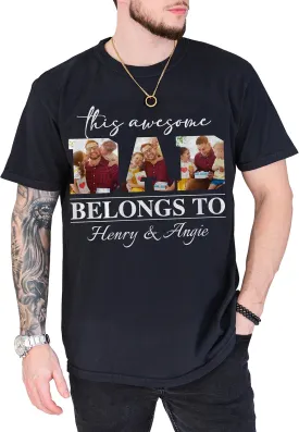 Customized Dad Shirt with Photos, Personalized Dad Shirt with Kids Names, for Dad Grandpa Papa