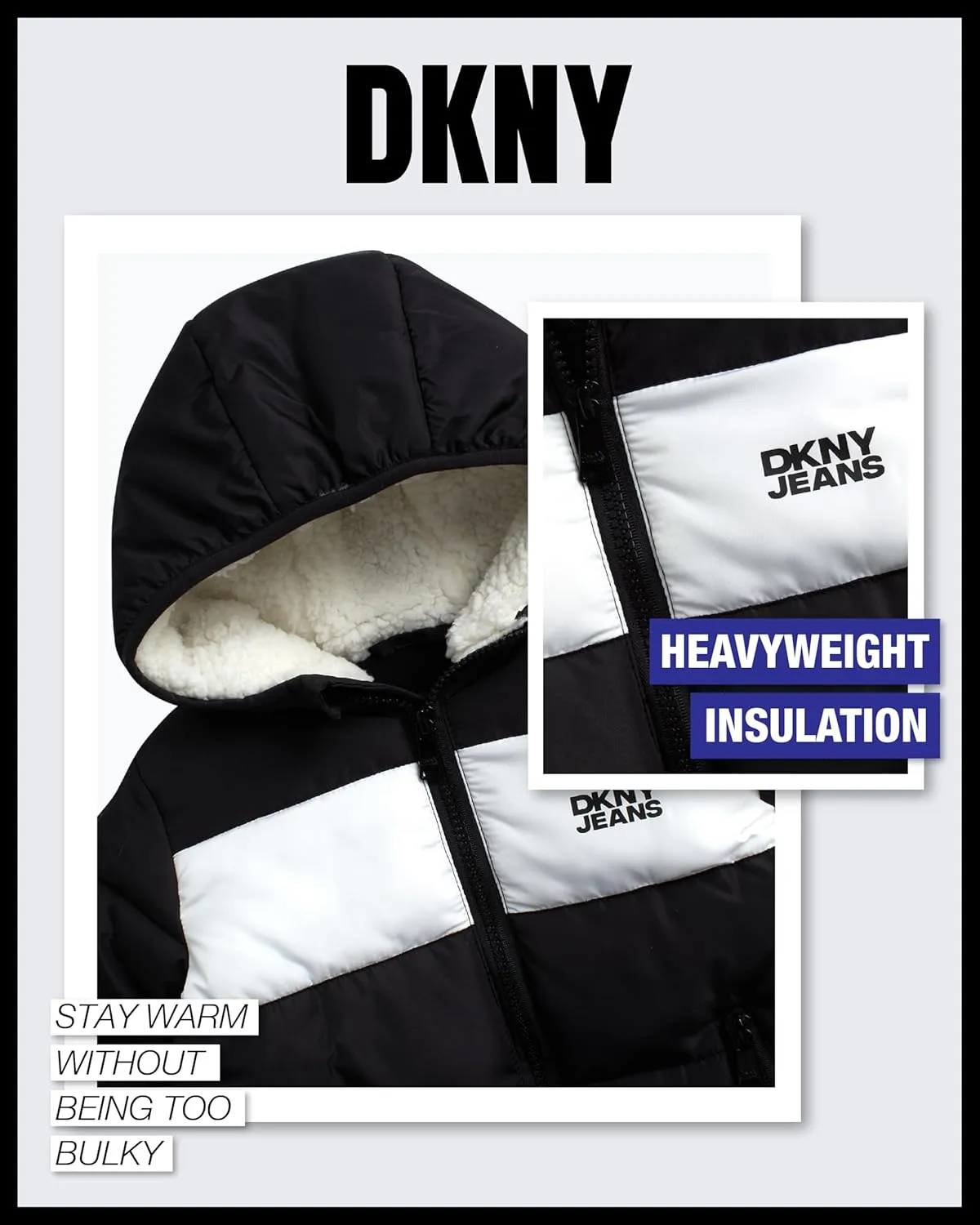 DKNY Baby Boys' Winter Jacket - Quilted Fleece Lined Puffer Parka Coat - Heavyweight Winter Coat for Infants (Sizes: 12M-24M)