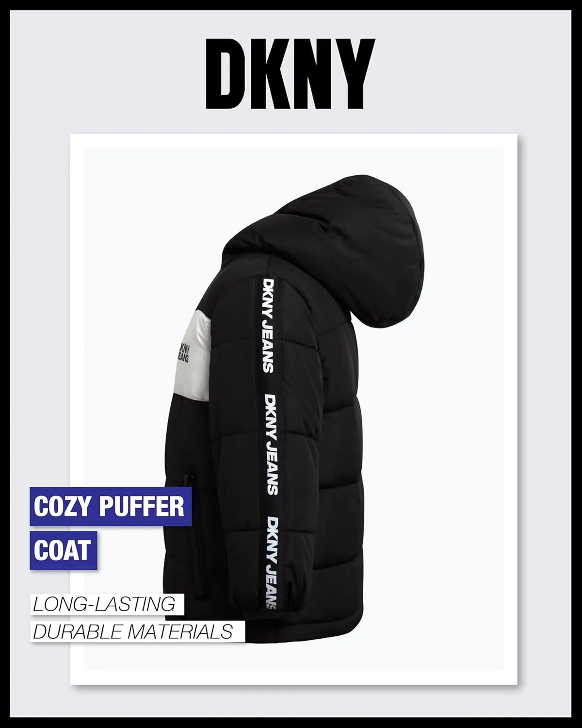 DKNY Baby Boys' Winter Jacket - Quilted Fleece Lined Puffer Parka Coat - Heavyweight Winter Coat for Infants (Sizes: 12M-24M)