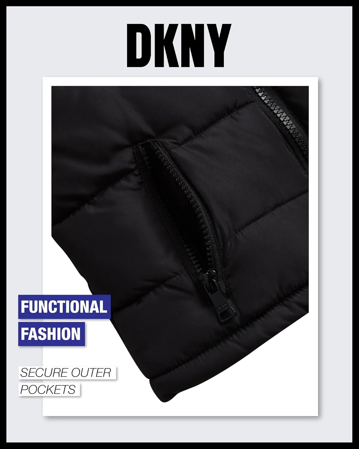DKNY Baby Boys' Winter Jacket - Quilted Fleece Lined Puffer Parka Coat - Heavyweight Winter Coat for Infants (Sizes: 12M-24M)