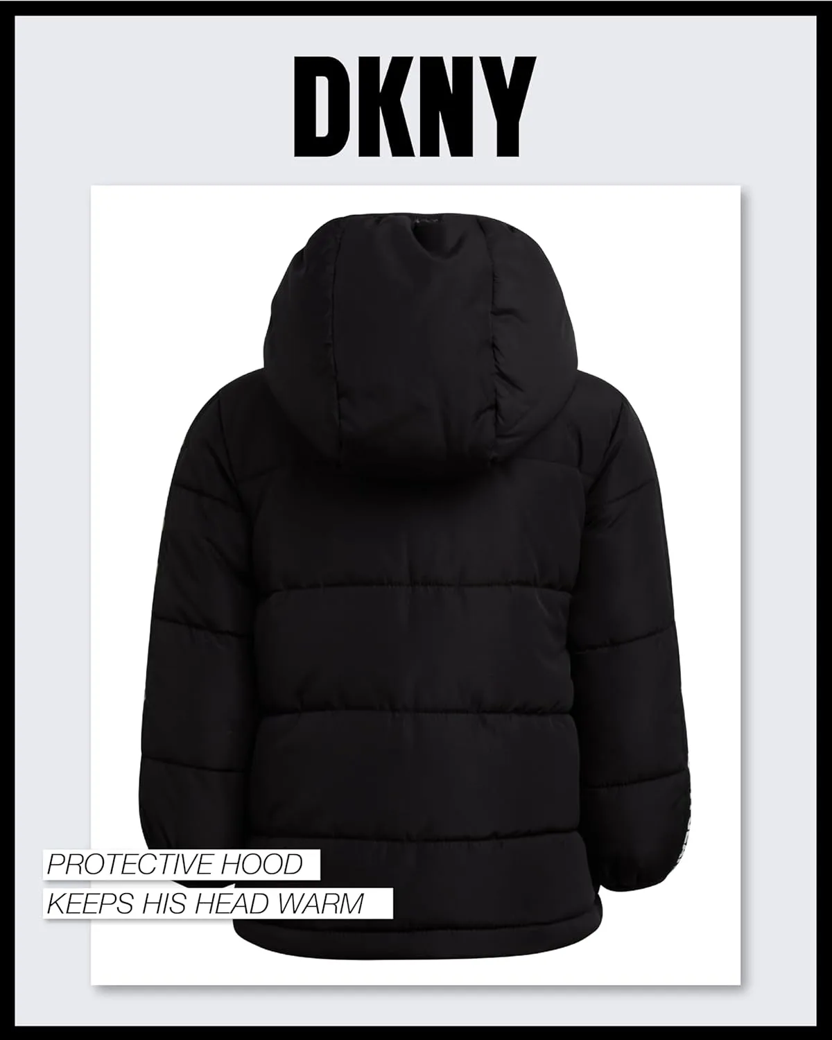 DKNY Baby Boys' Winter Jacket - Quilted Fleece Lined Puffer Parka Coat - Heavyweight Winter Coat for Infants (Sizes: 12M-24M)