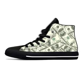 Dollar Sign High Top Sneakers For Men and Women
