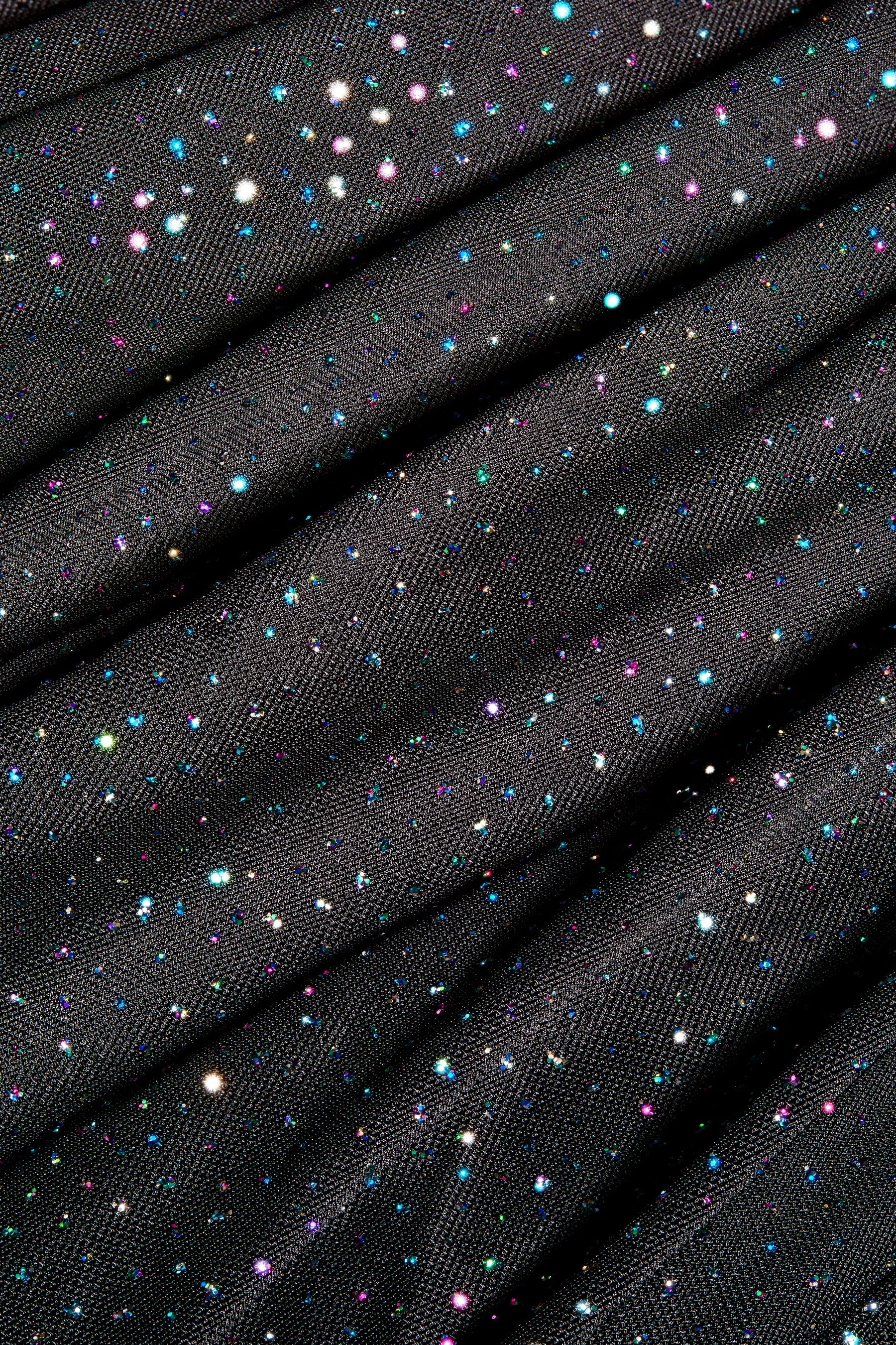 Elizabeth Multi Glitter Dot Mesh Maxi Gown