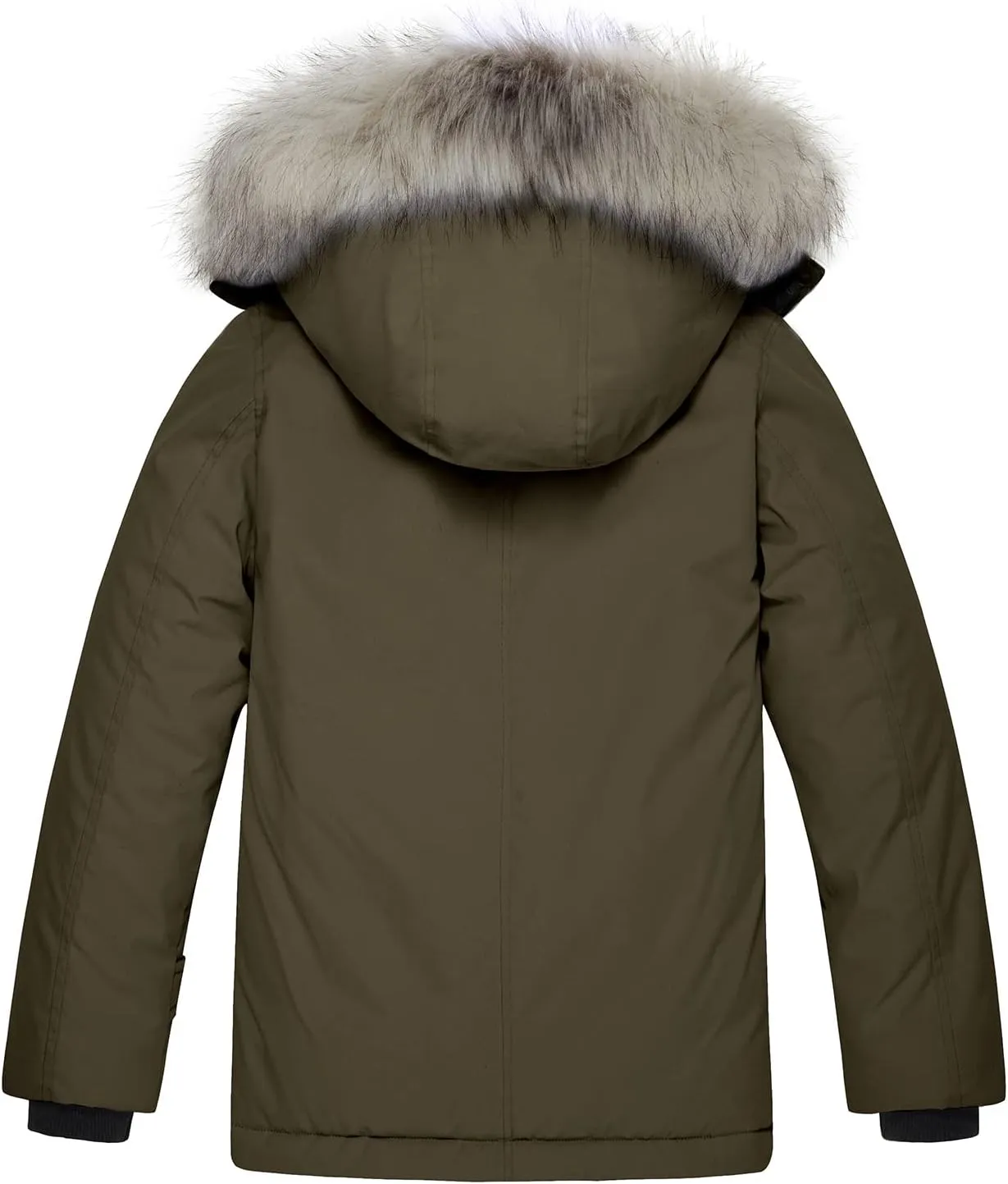 FARVALUE Boys Water Resistant Winter Coat Parka Jacket Quilted Fleece Lined Outwear Thicken Puffer Jacket Hood Coat