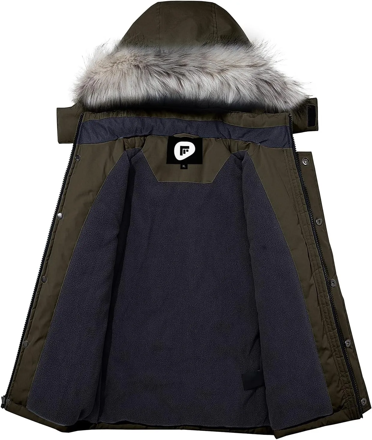 FARVALUE Boys Water Resistant Winter Coat Parka Jacket Quilted Fleece Lined Outwear Thicken Puffer Jacket Hood Coat