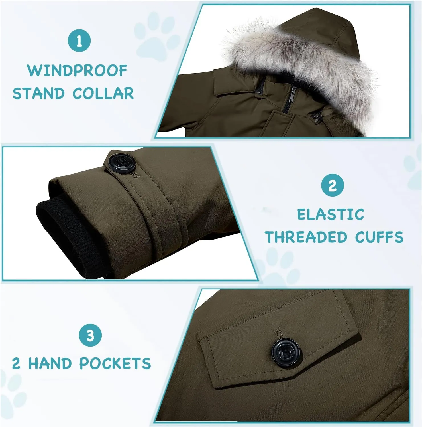 FARVALUE Boys Water Resistant Winter Coat Parka Jacket Quilted Fleece Lined Outwear Thicken Puffer Jacket Hood Coat
