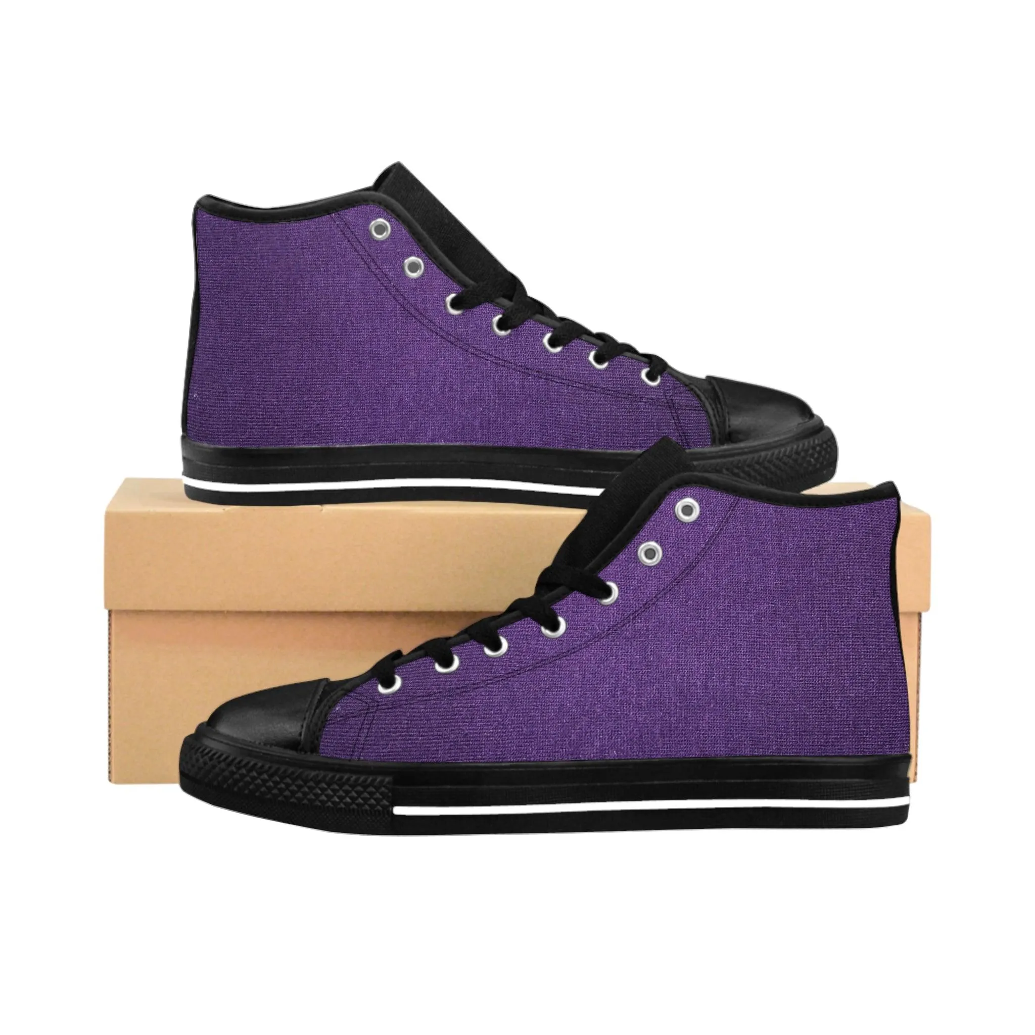 Faux Purple Silk Women's Classic Sneakers