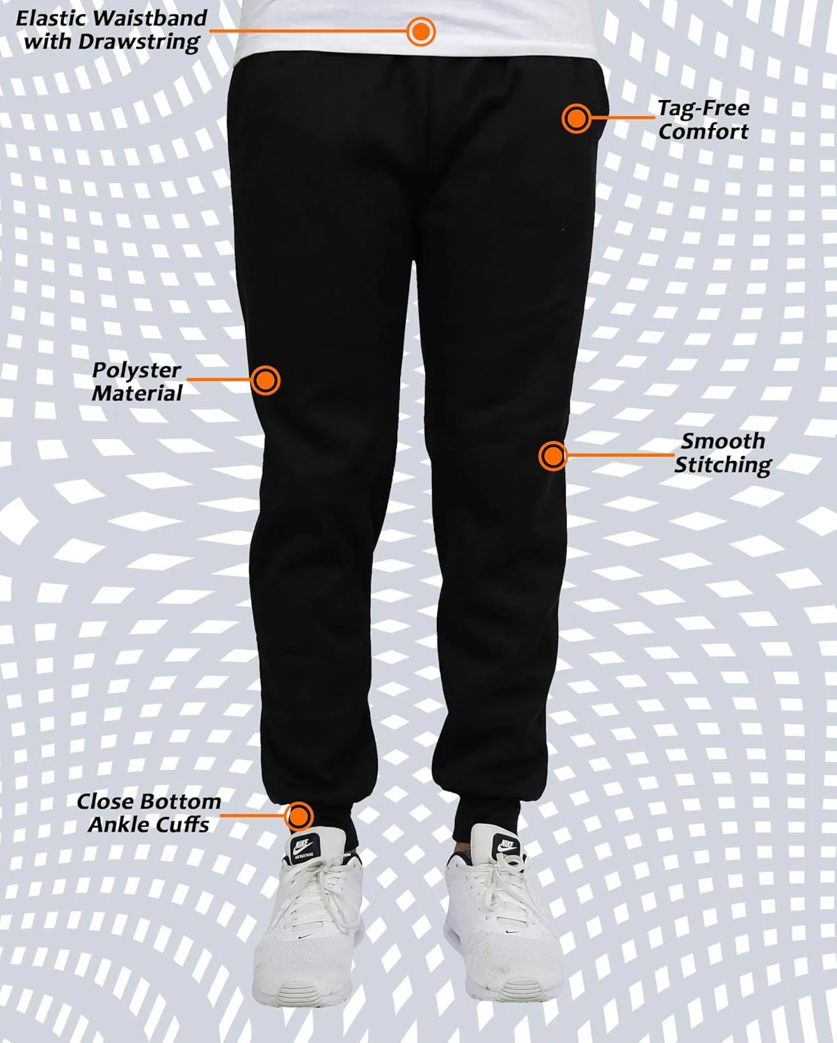 Galaxy by Harvic Mens Slim Fit Fleece Joggers with Side Pockets