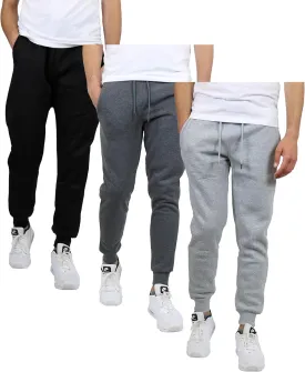 Galaxy by Harvic Men's Tech Fleece Joggers with Quilted Pocket & Knee