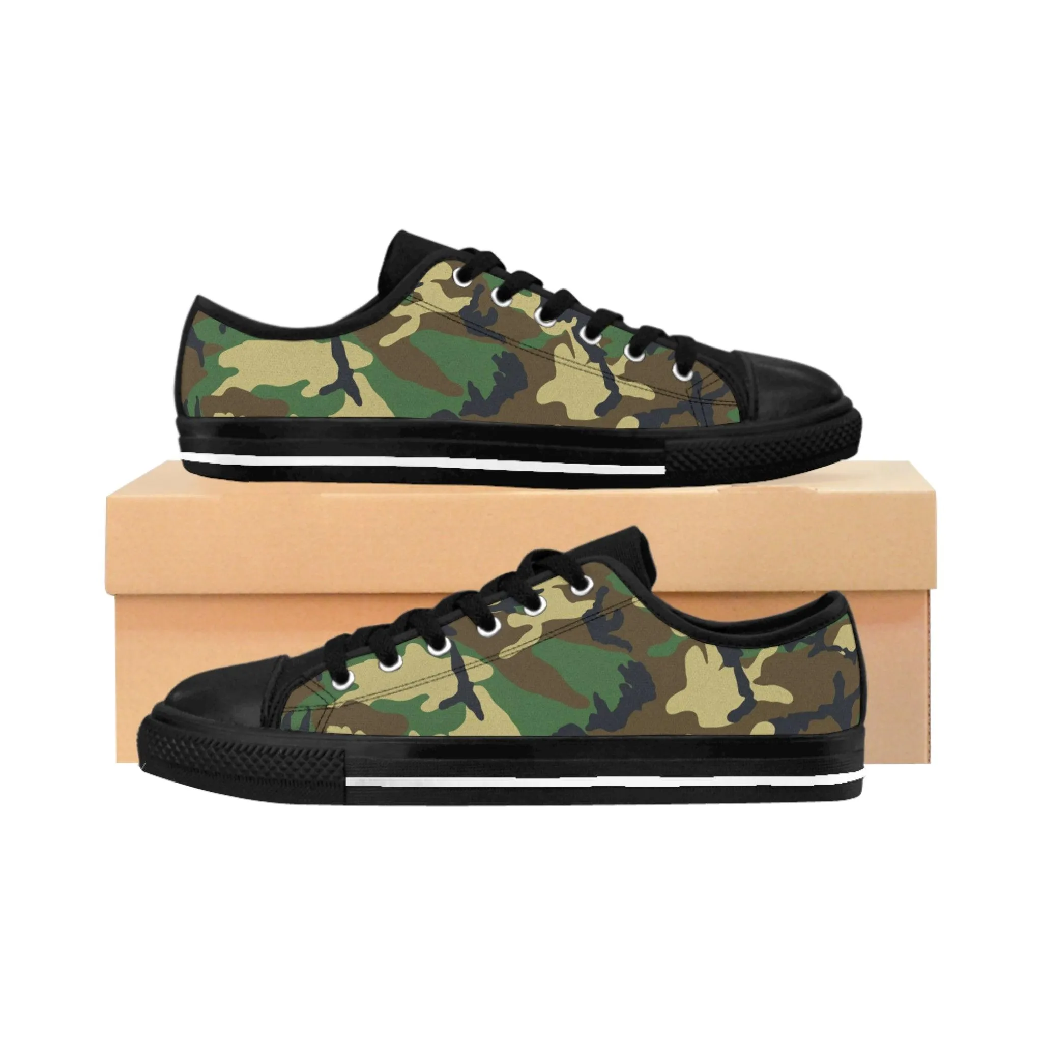 Green Black Camo Men's Sneakers