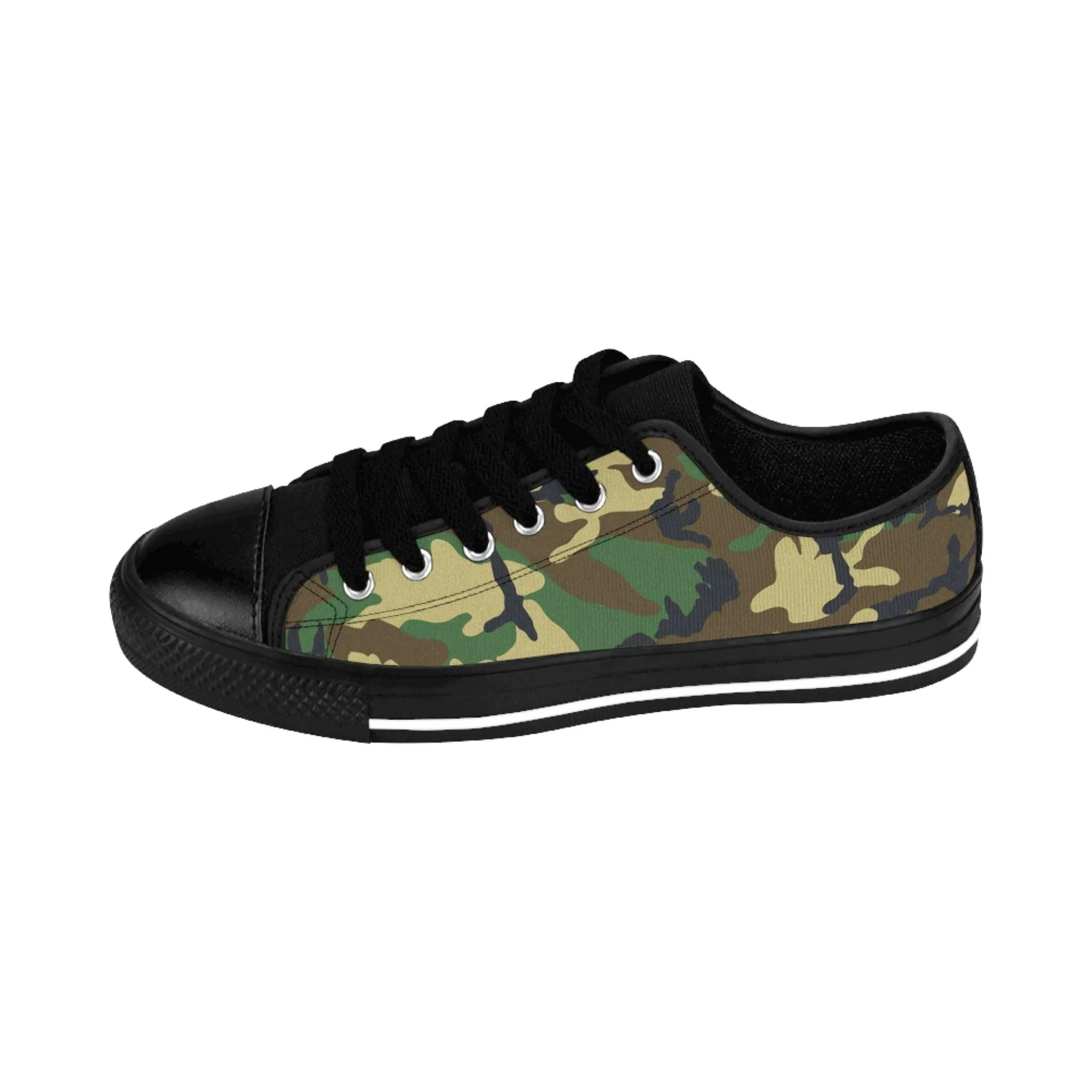 Green Black Camo Men's Sneakers