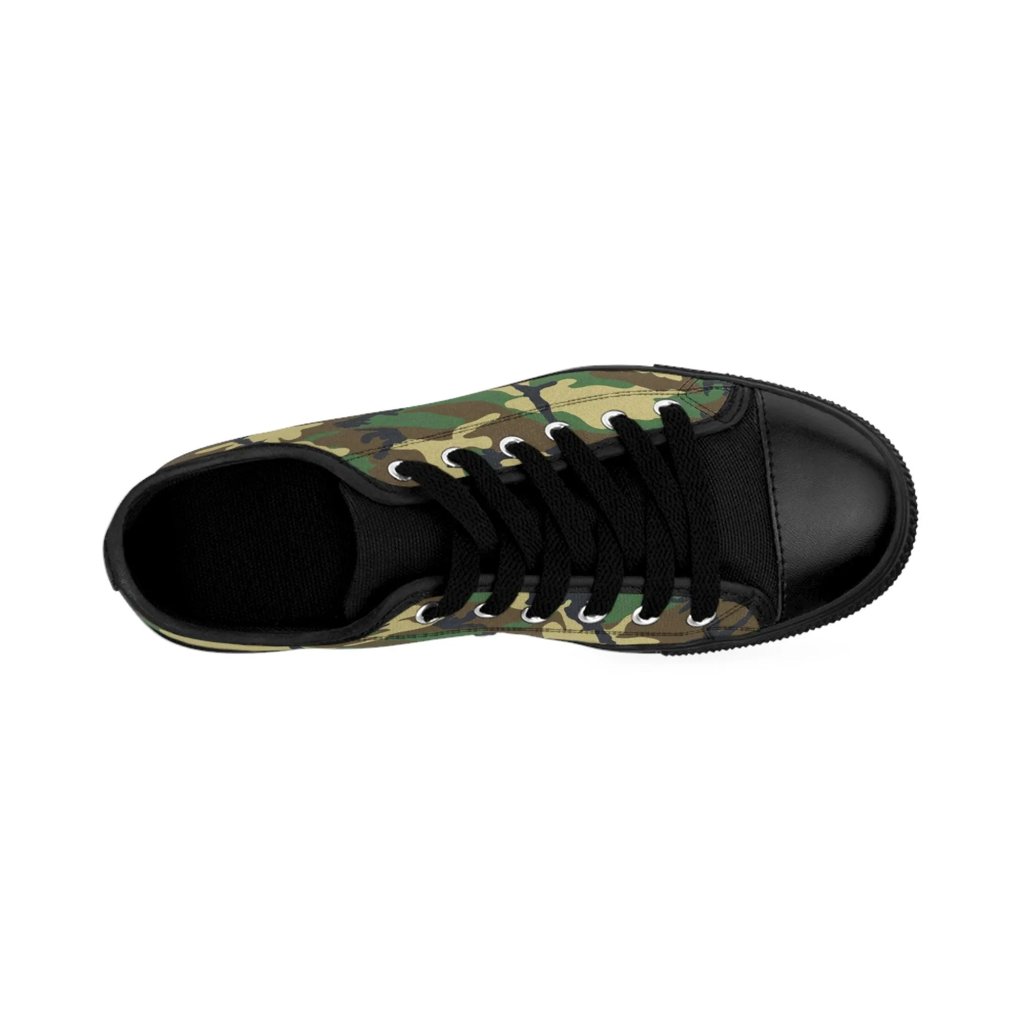 Green Black Camo Women's Sneakers