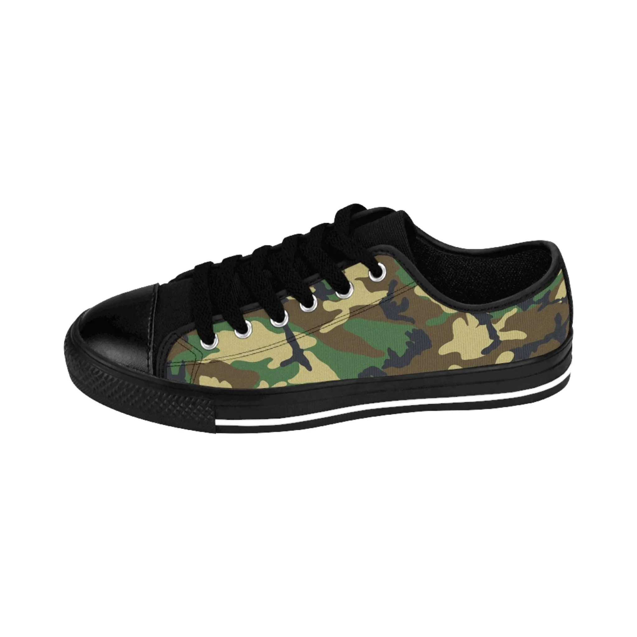 Green Black Camo Women's Sneakers