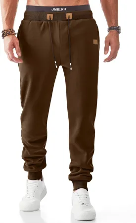 JMIERR Men's Sweatpants with Zipper Pockets Fleece Tapered Joggers Drawstring Waist Athletic Gym Running Workout Track Pants