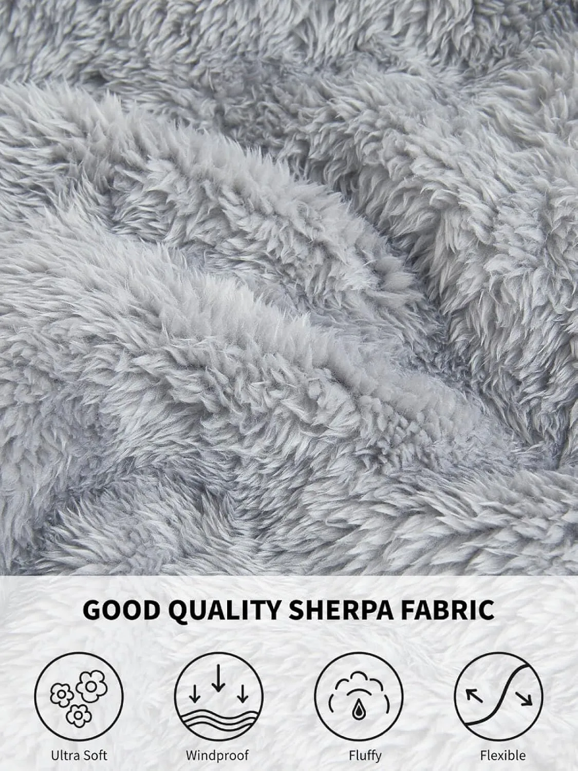 Karlywindow Men's Sherpa Jacket Fleece Full Zip Fuzzy Open Front Stand Collar Fall Winter Coat Outwear