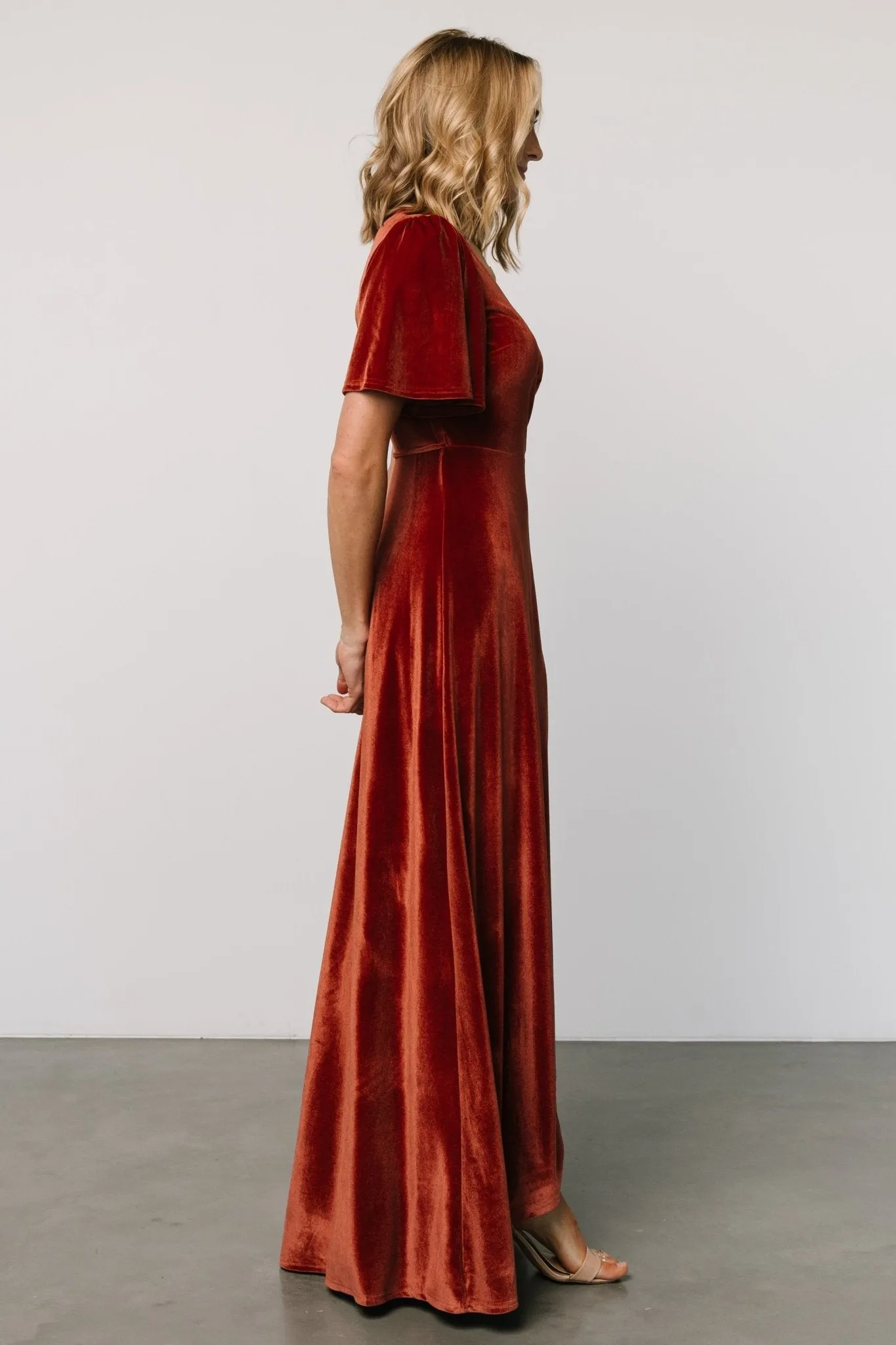 Katelyn Velvet Maxi Wrap Dress | Cinnamon