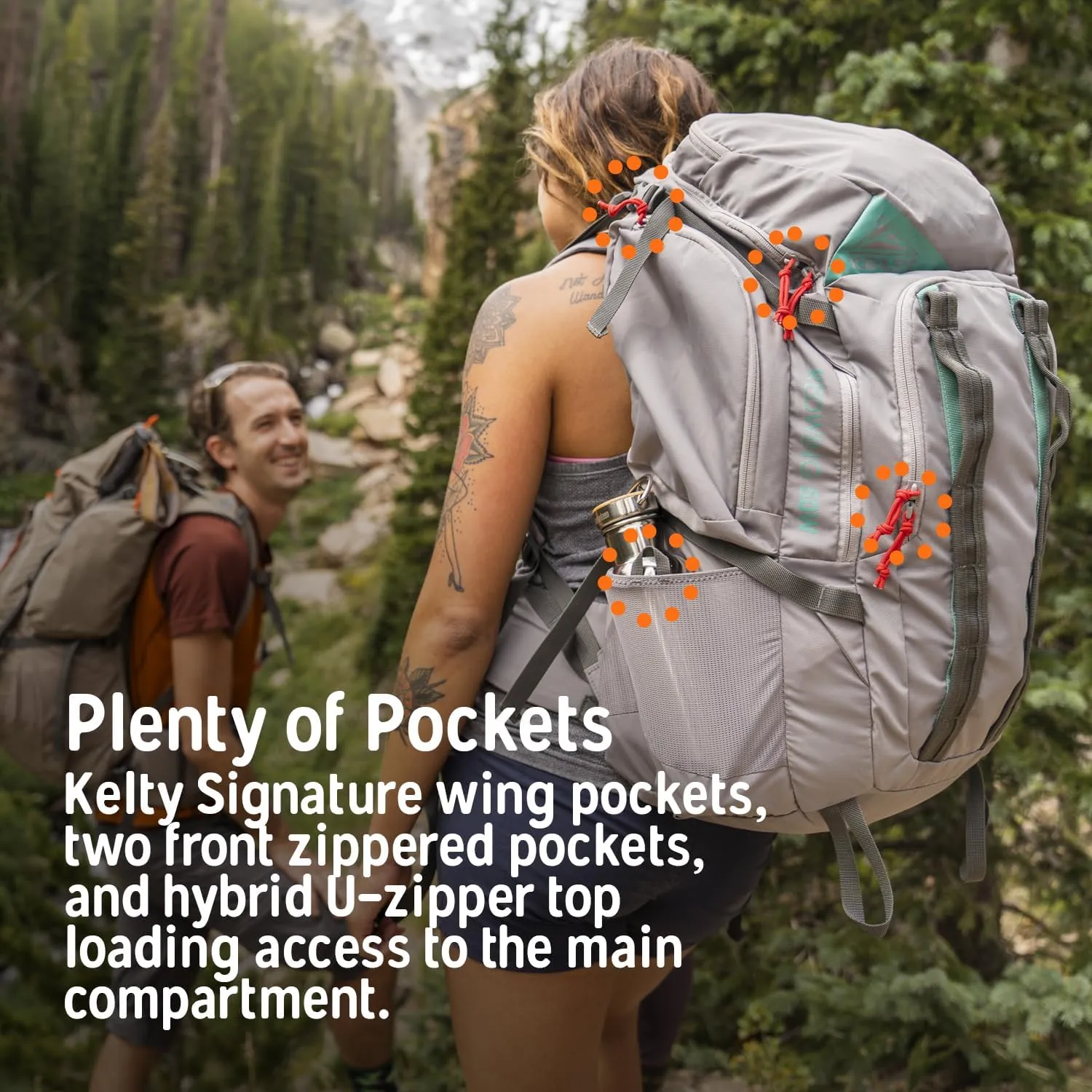 Kelty Redwing 50 – 50 Liter Internal Frame Backpack for Hiking, Backpacking, Travel, Hip Belt, Tailored Fit, 2023 (Duck Green)