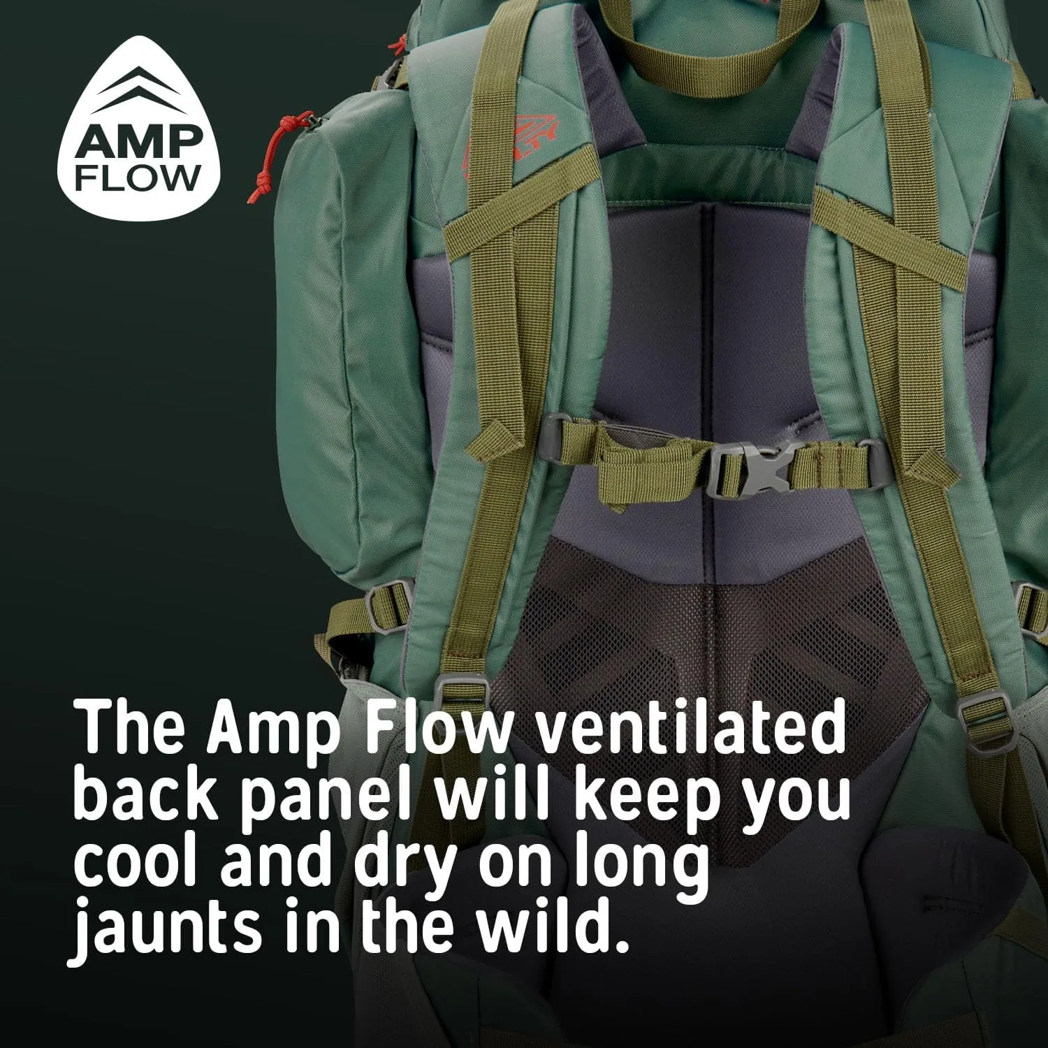Kelty Redwing 50 – 50 Liter Internal Frame Backpack for Hiking, Backpacking, Travel, Hip Belt, Tailored Fit, 2023 (Duck Green)