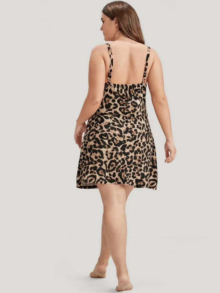 Leopard Backless Cami Night Dress