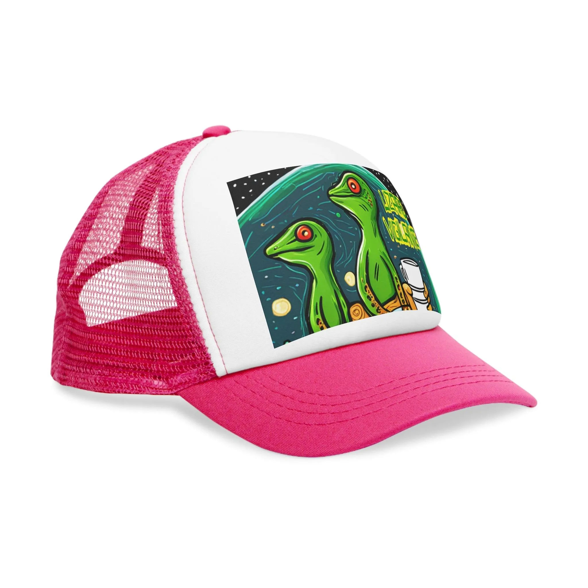 Lizard Vigilante Premium Coffee Cartoon Mesh Cap