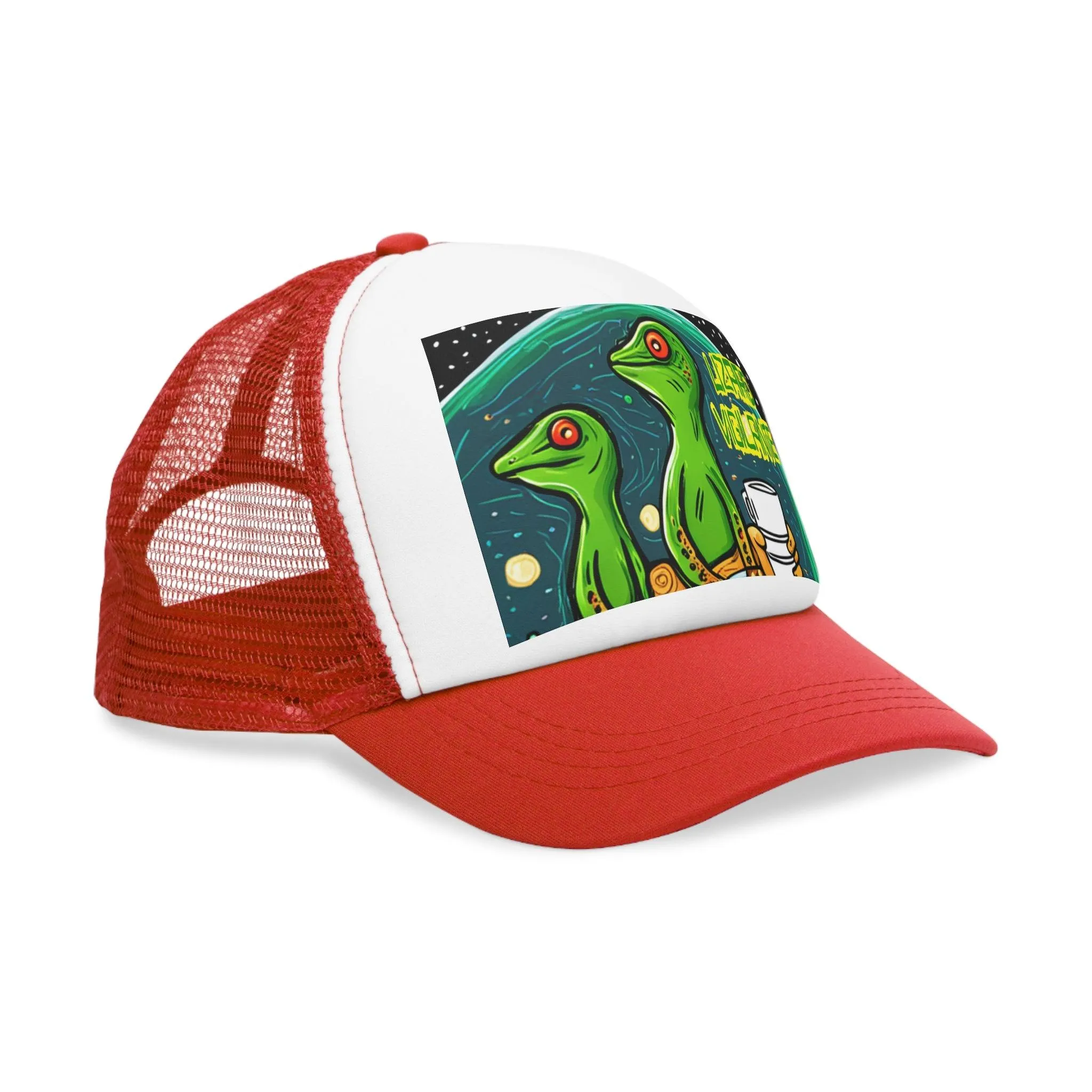 Lizard Vigilante Premium Coffee Cartoon Mesh Cap