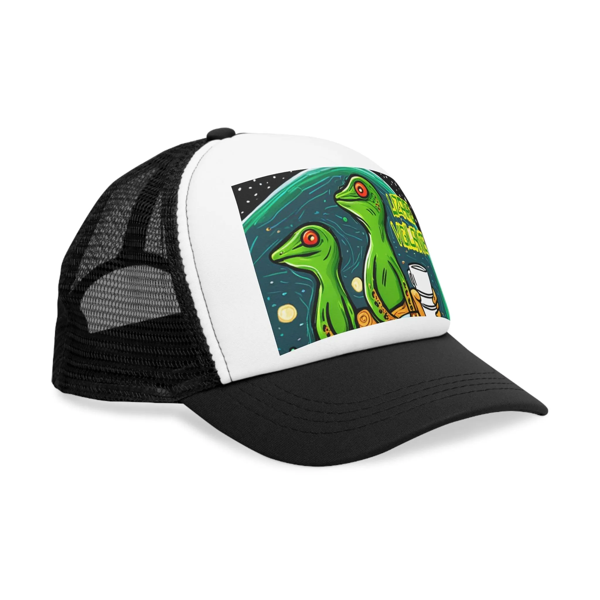 Lizard Vigilante Premium Coffee Cartoon Mesh Cap
