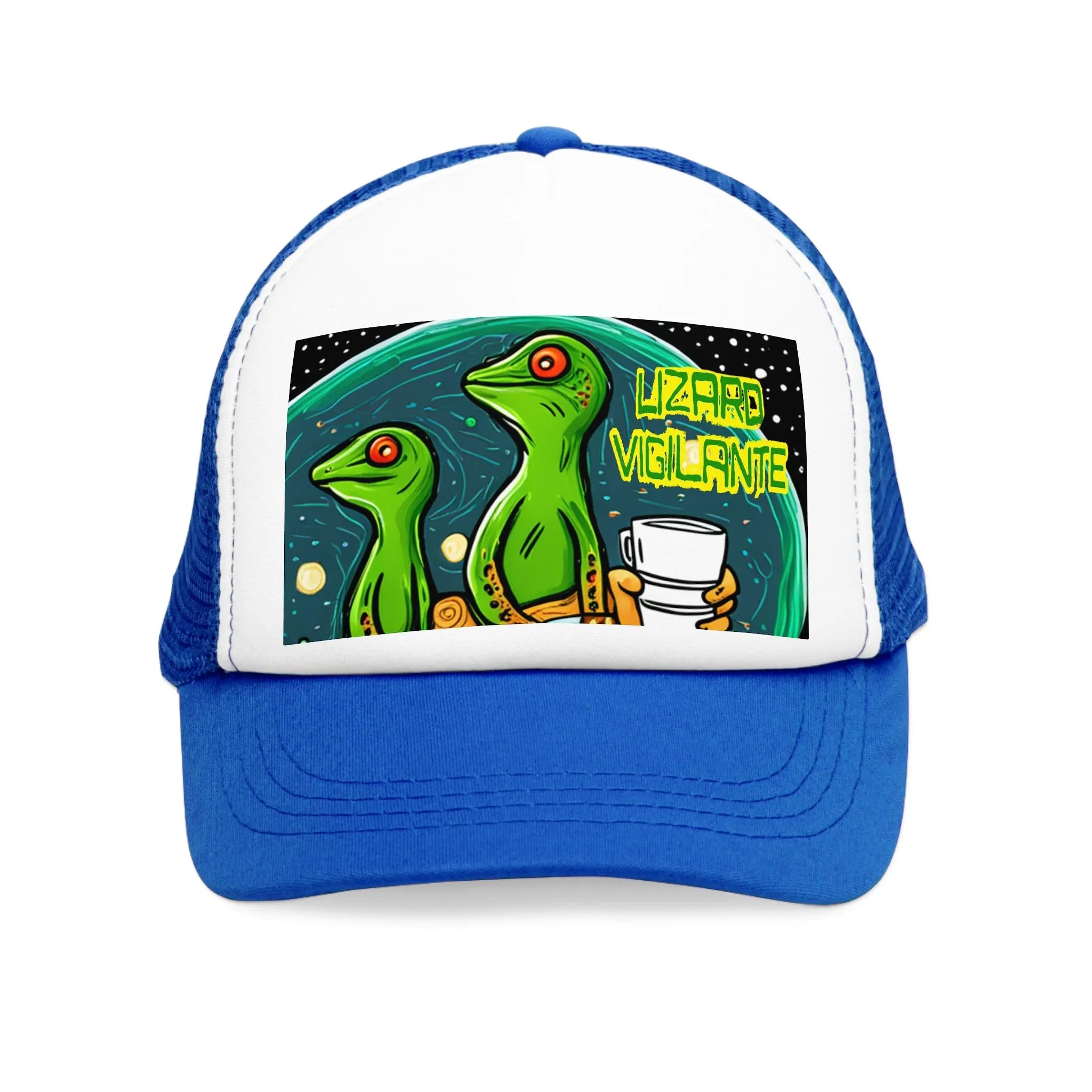 Lizard Vigilante Premium Coffee Cartoon Mesh Cap