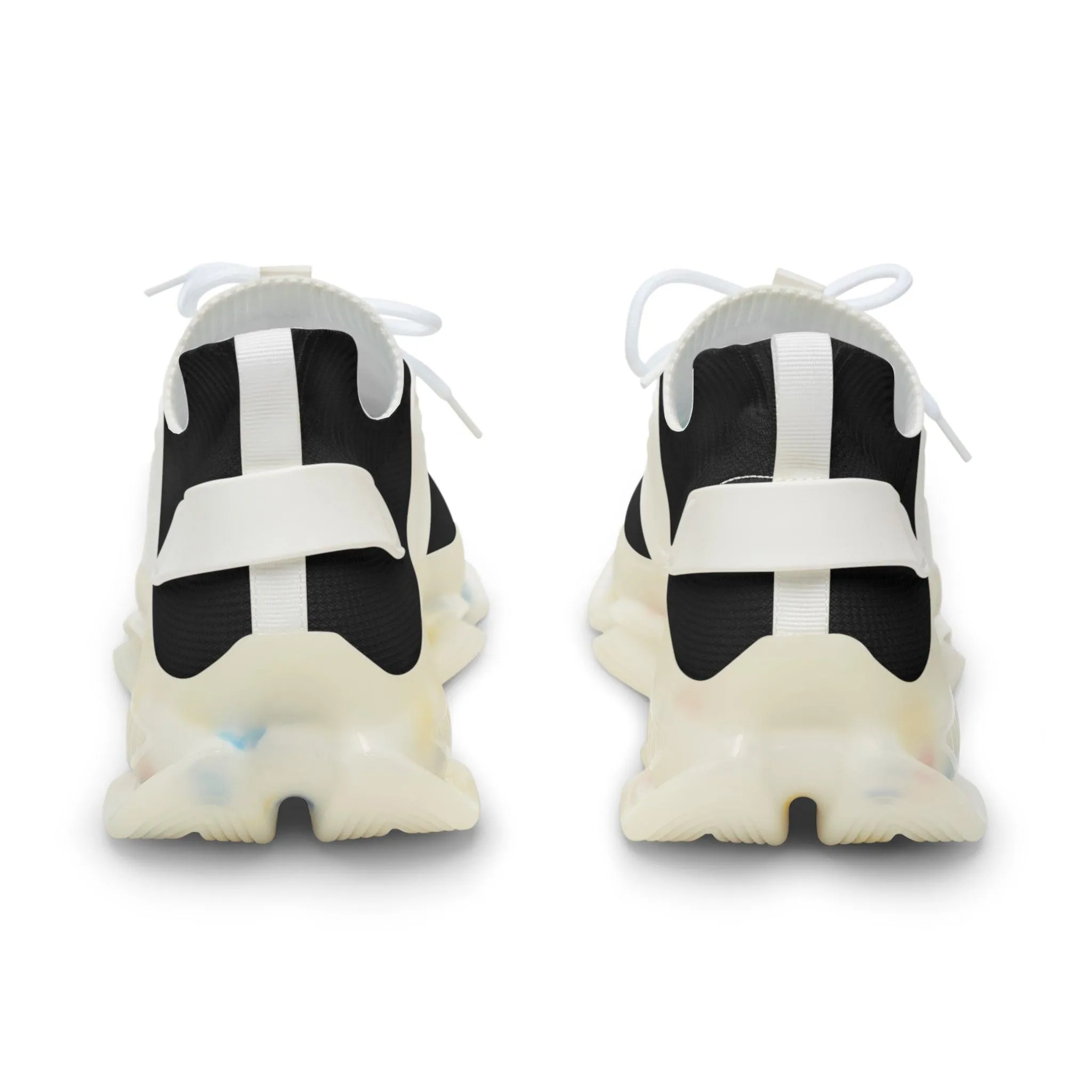 Men's Mesh Sneakers - Black with White Sole