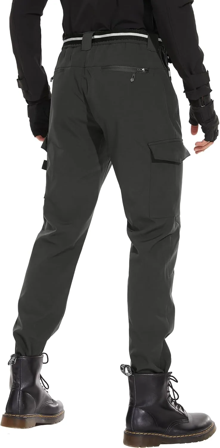 MOURCE Mens Fleece Lined Hiking Pants Waterproof - Insulated Outdoor Snow Ski Pants for Men