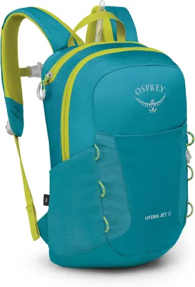Osprey HydraJet 12L Kids' Hiking Backpack with Hydraulics Reservoir, Blue Spikemoss