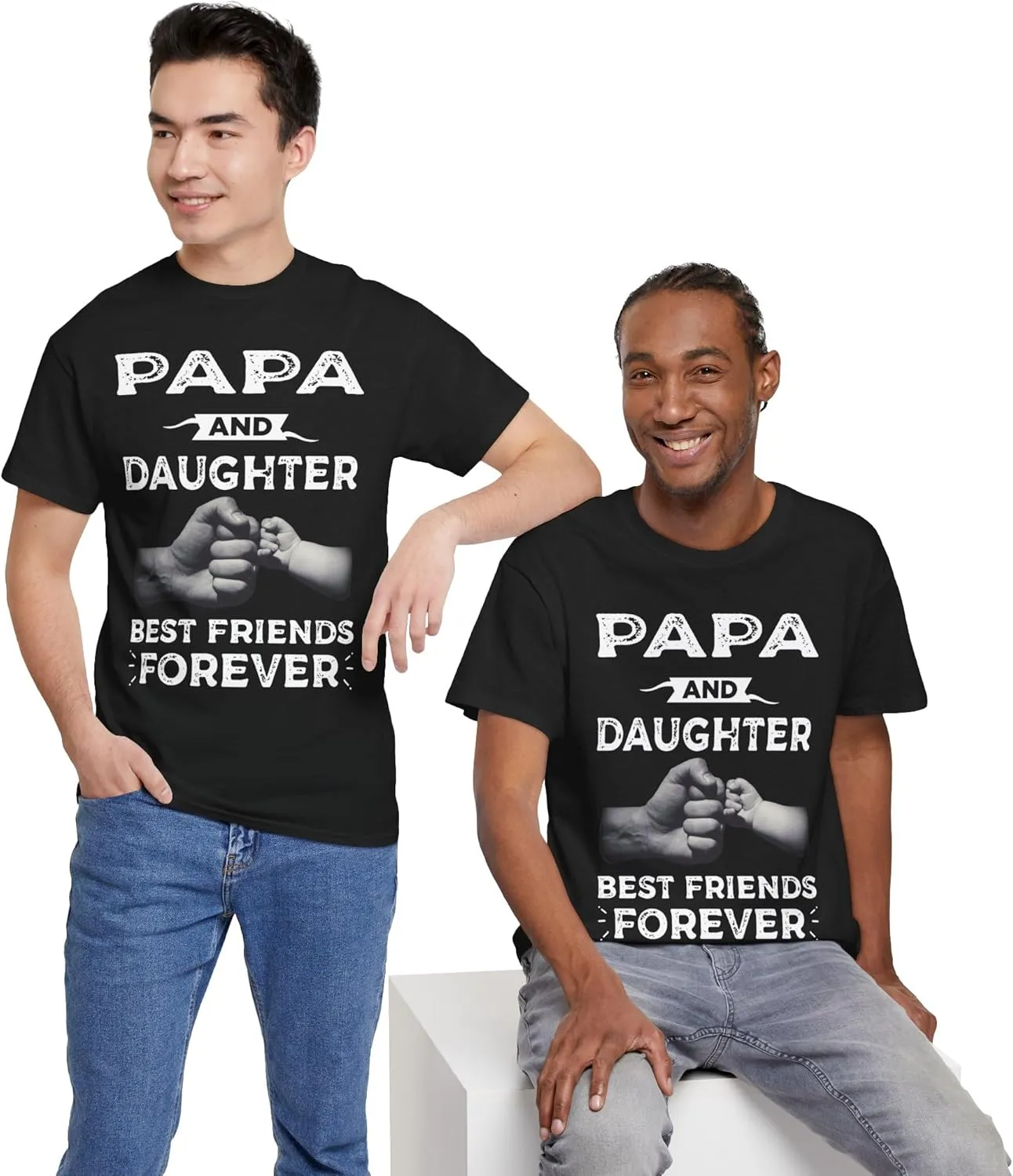 Papa & Daughter Best Friends Father's Day Unisex Tee, Dad Shirt, Gift for Him, Best Dad Ever, Daddy T-Shirt Cotton tee top