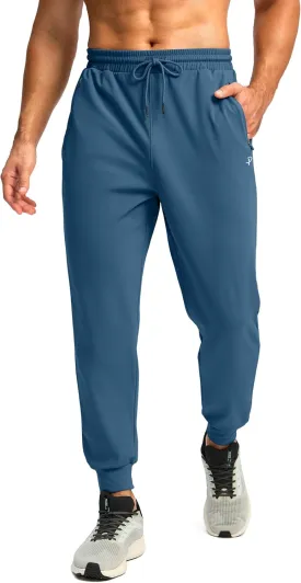 Pudolla Men's Fleece Lined Joggers Sweatpants with Zipper Pockets Winter Warm Pants for Men Running Workout Gym Athletic