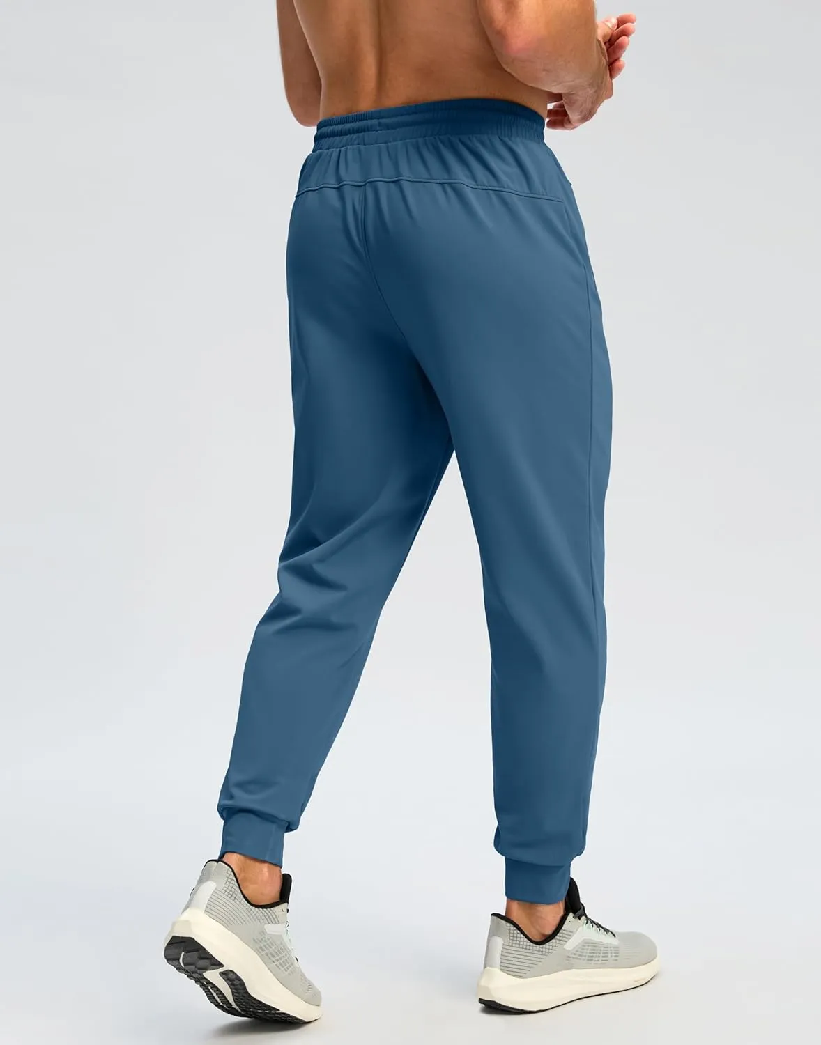 Pudolla Men's Fleece Lined Joggers Sweatpants with Zipper Pockets Winter Warm Pants for Men Running Workout Gym Athletic