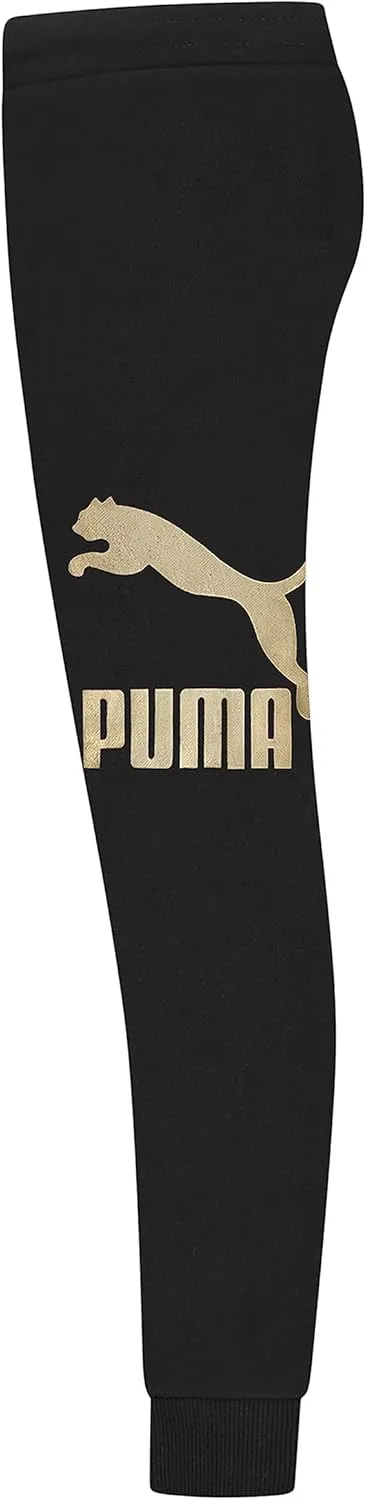 PUMA Girls' Core Logo Jogger, Fleece Lined, Elastic Waistband, Pull on Pant