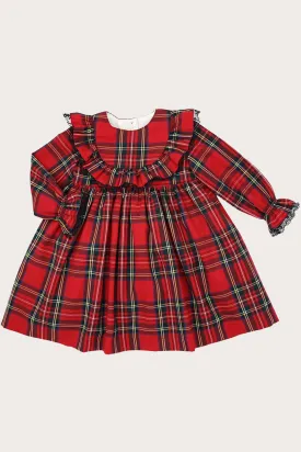Red Tartan & Black Lace Dress (4Y - 8Y)
