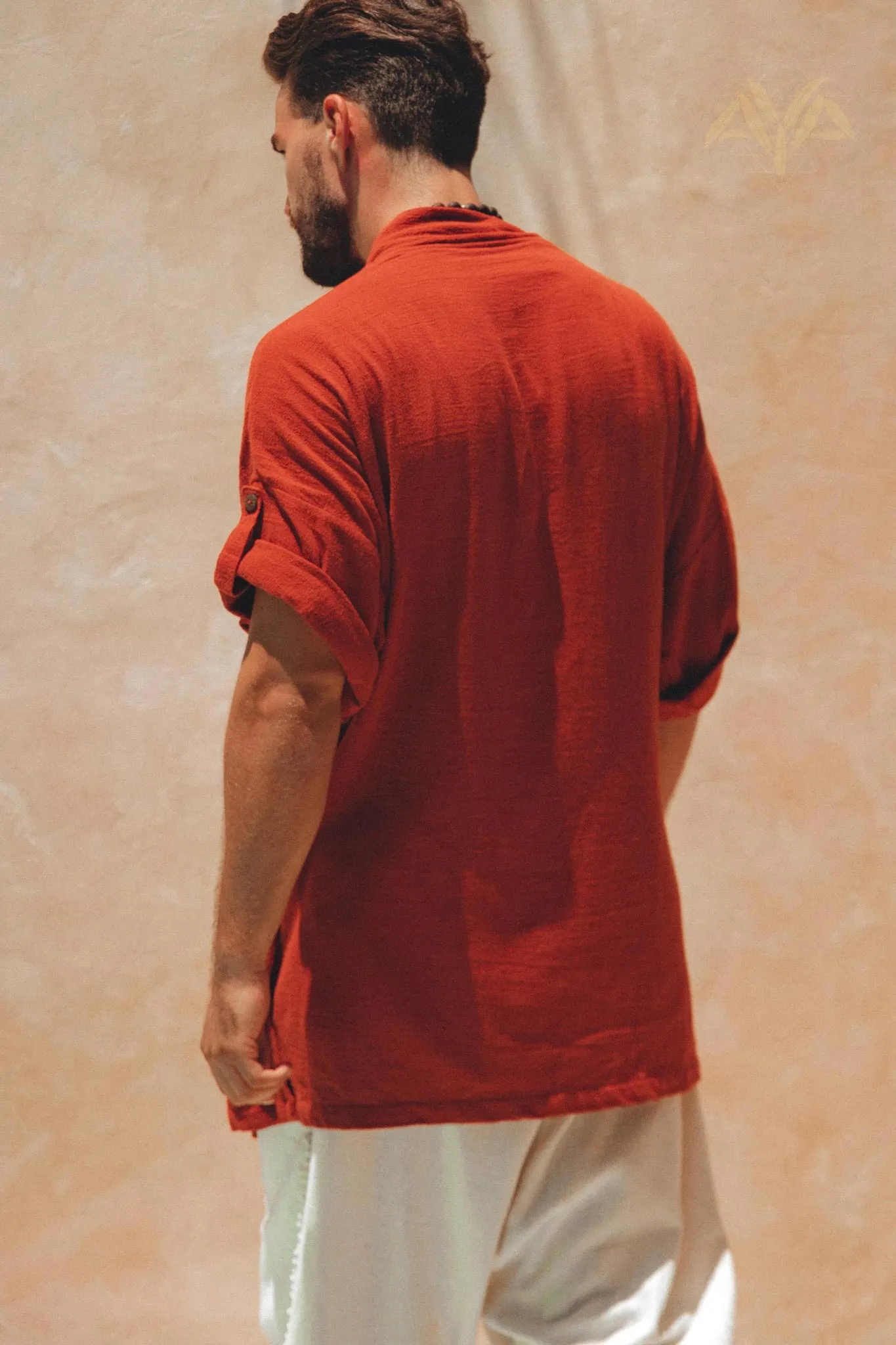 Red Tribal Kimono Robe for Men