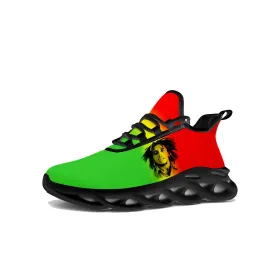 Reggae Rock Music Star Bob Marley Flats Sneakers Mens Womens Sports Running Shoe Sneaker Lace Up Mesh Footwear Tennis Shoe